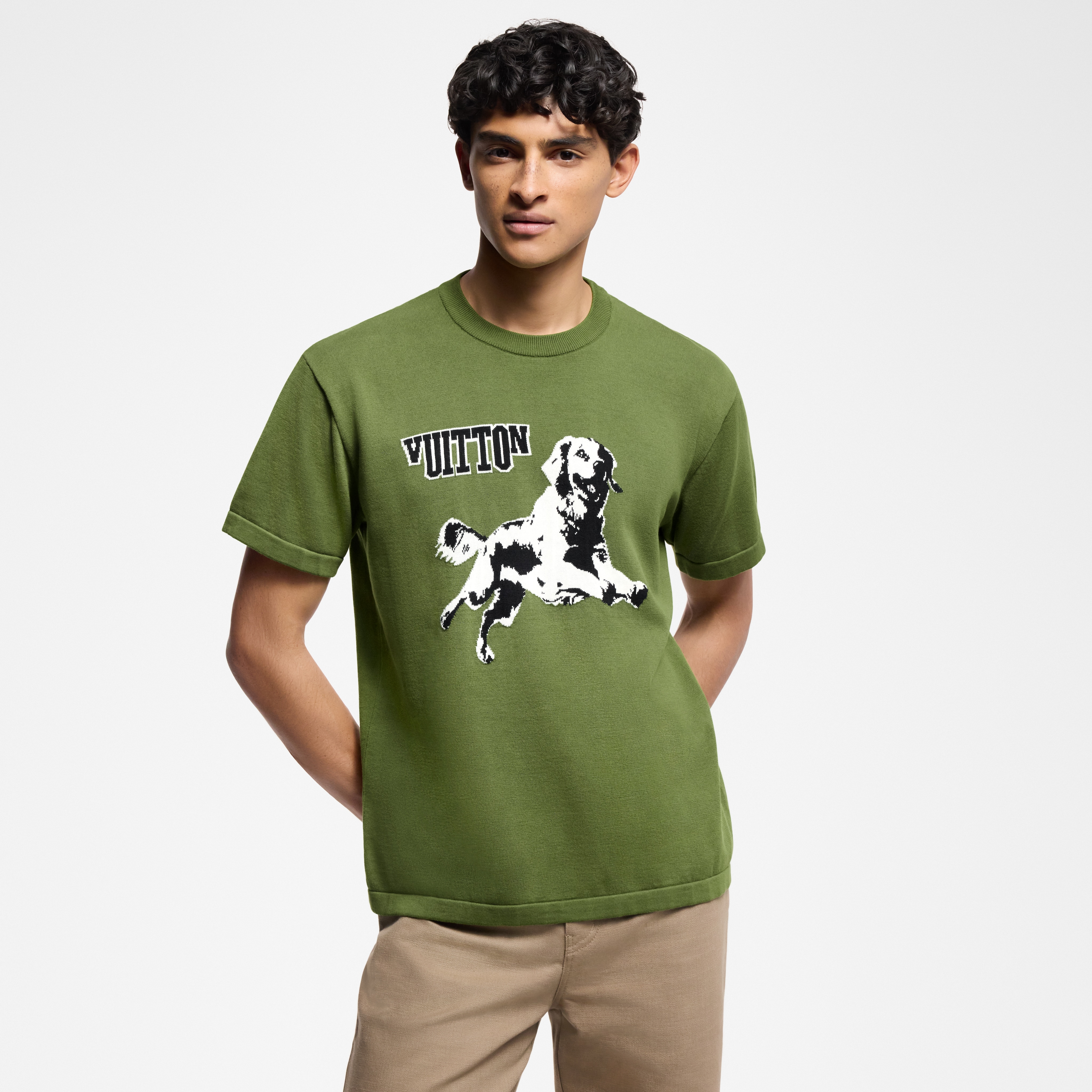  의류 의류 전체 보기 쇼트 슬리브드 코튼 크루넥 | 루이비통 공식 온라인 스토어® (크게 보기)