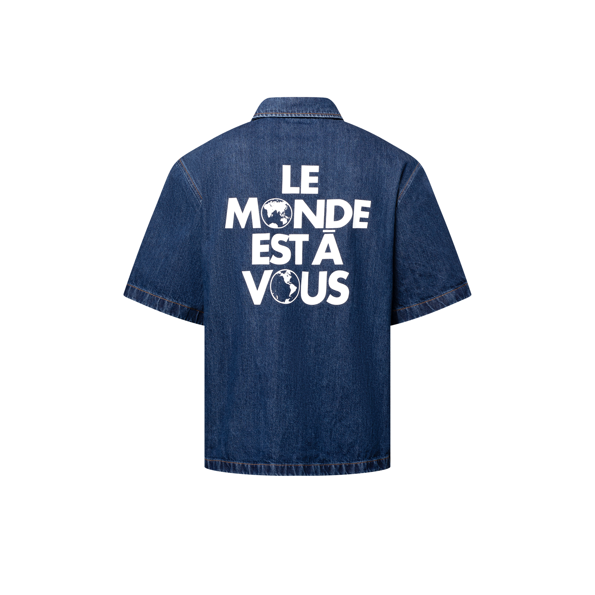  의류 셔츠 시그니처 데님 쇼트 슬리브드 셔츠 | 루이비통 공식 온라인 스토어® (크게 보기)