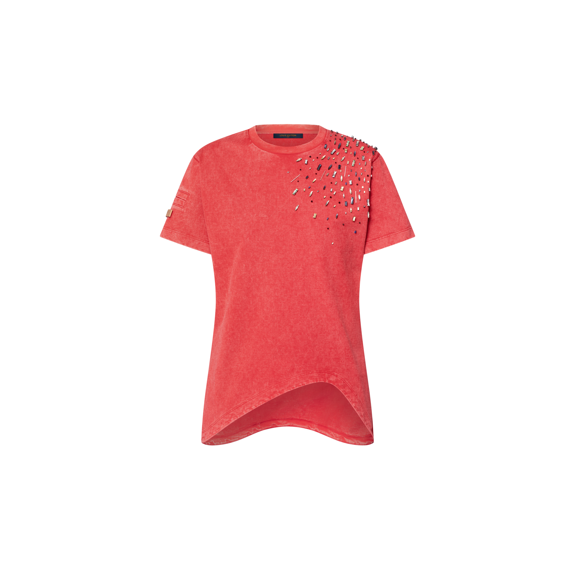  의류 티셔츠 & 블라우스 비드 액센트 커브 헴 티셔츠 | 루이비통 공식 온라인 스토어® (크게 보기)