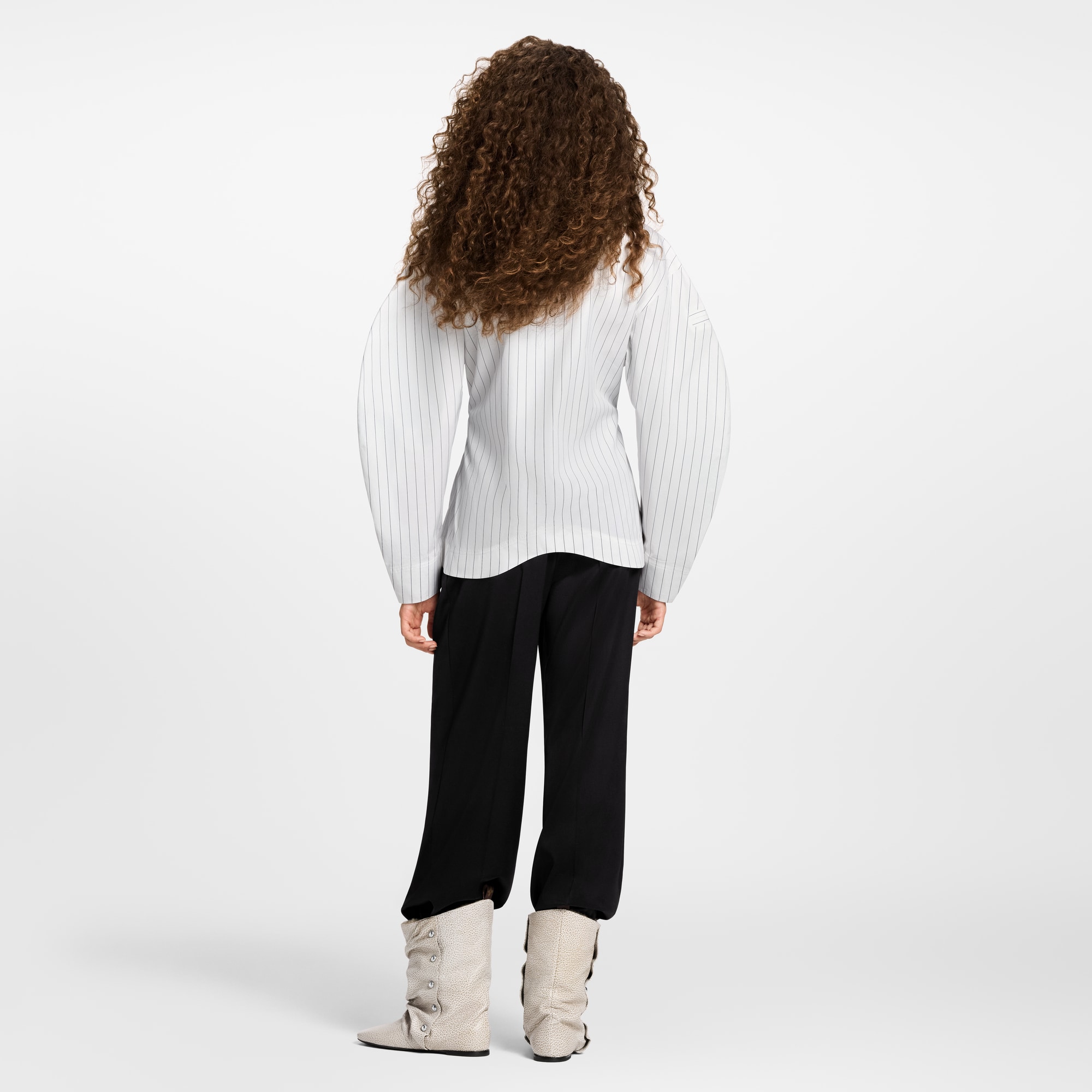  의류 티셔츠 & 블라우스 빕 프론트 스트라이프드 블라우스 | 루이비통 공식 온라인 스토어® (크게 보기)