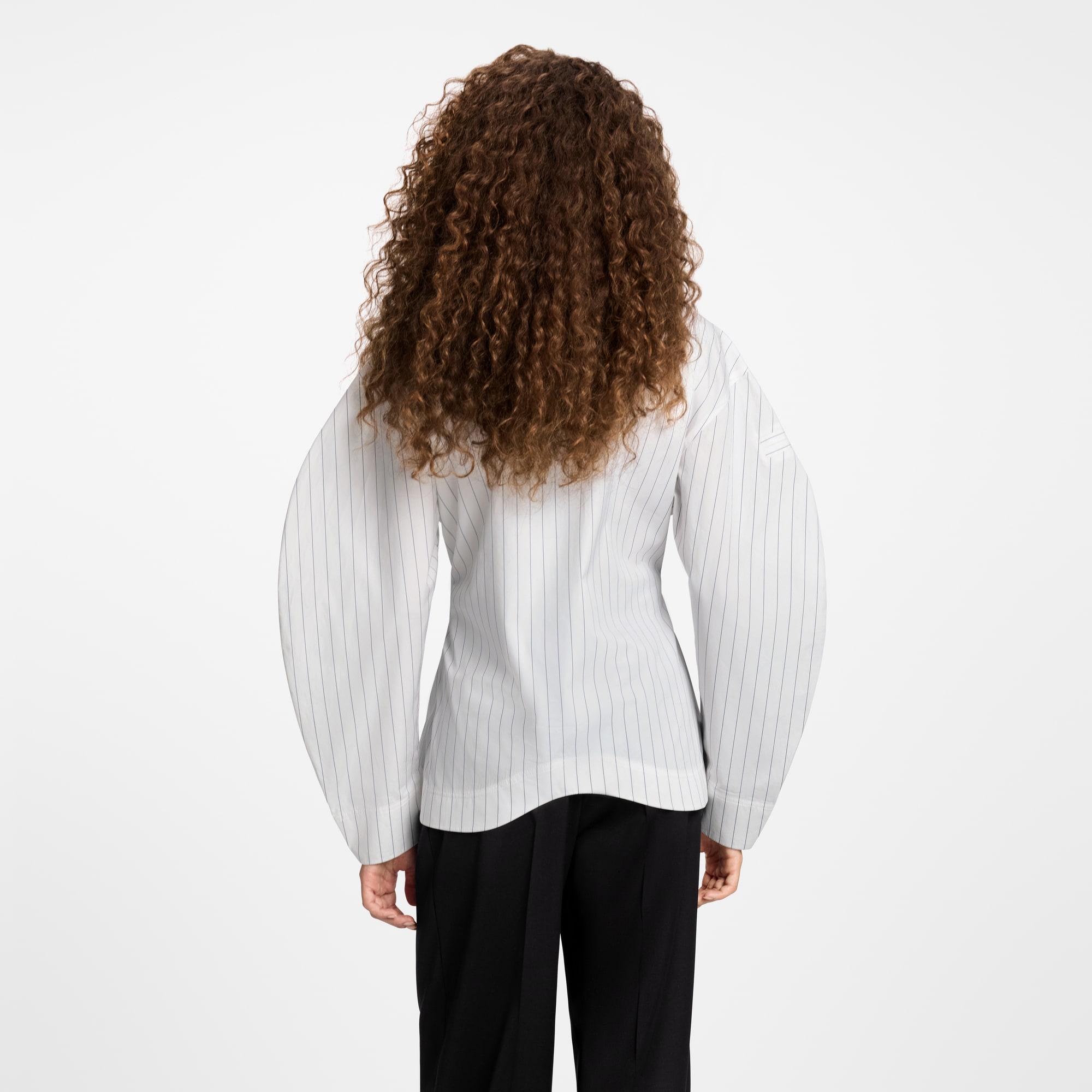  의류 티셔츠 & 블라우스 빕 프론트 스트라이프드 블라우스 | 루이비통 공식 온라인 스토어® (크게 보기)