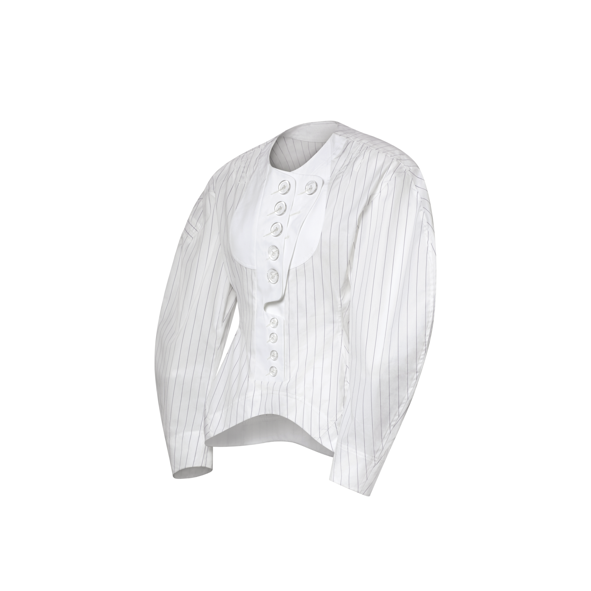  의류 티셔츠 & 블라우스 빕 프론트 스트라이프드 블라우스 | 루이비통 공식 온라인 스토어® (크게 보기)