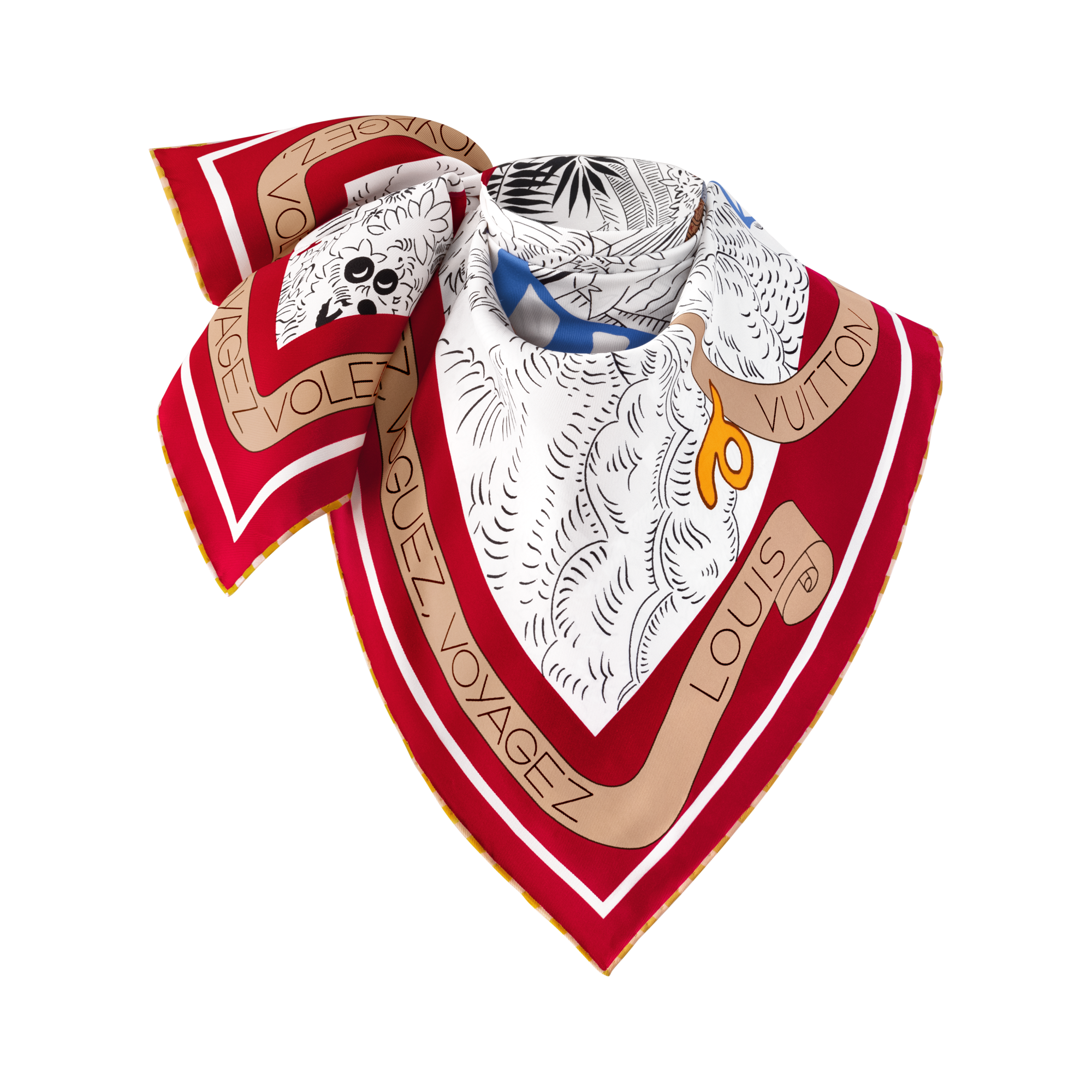 S00 액세서리 실크 스퀘어 & 방도 본 보야주 스퀘어 90 | 루이비통 공식 온라인 스토어® (크게 보기)