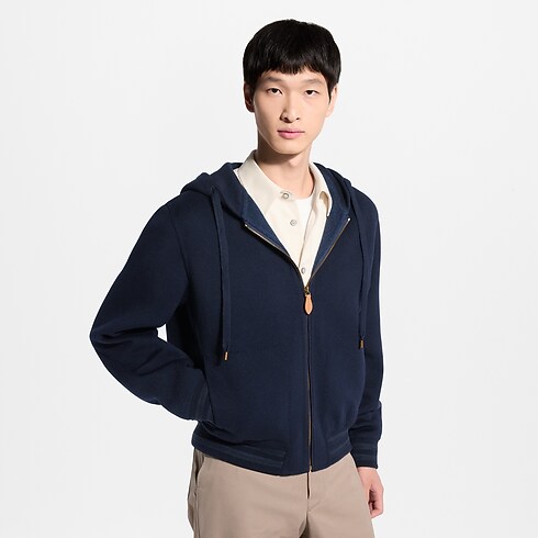 의류 의류 전체 보기 캐시미어 더블 페이스 후디드 블루종 | 루이비통 공식 온라인 스토어® (크게 보기)