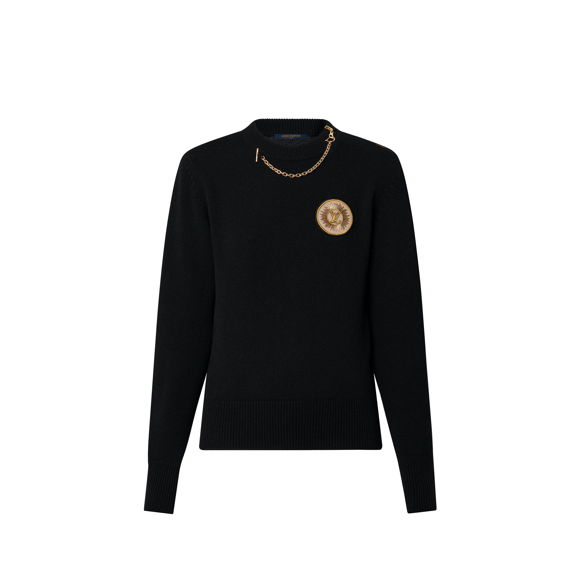  의류 니트웨어 체인 디테일 패치 스웨터 | 루이비통 공식 온라인 스토어® (크게 보기)