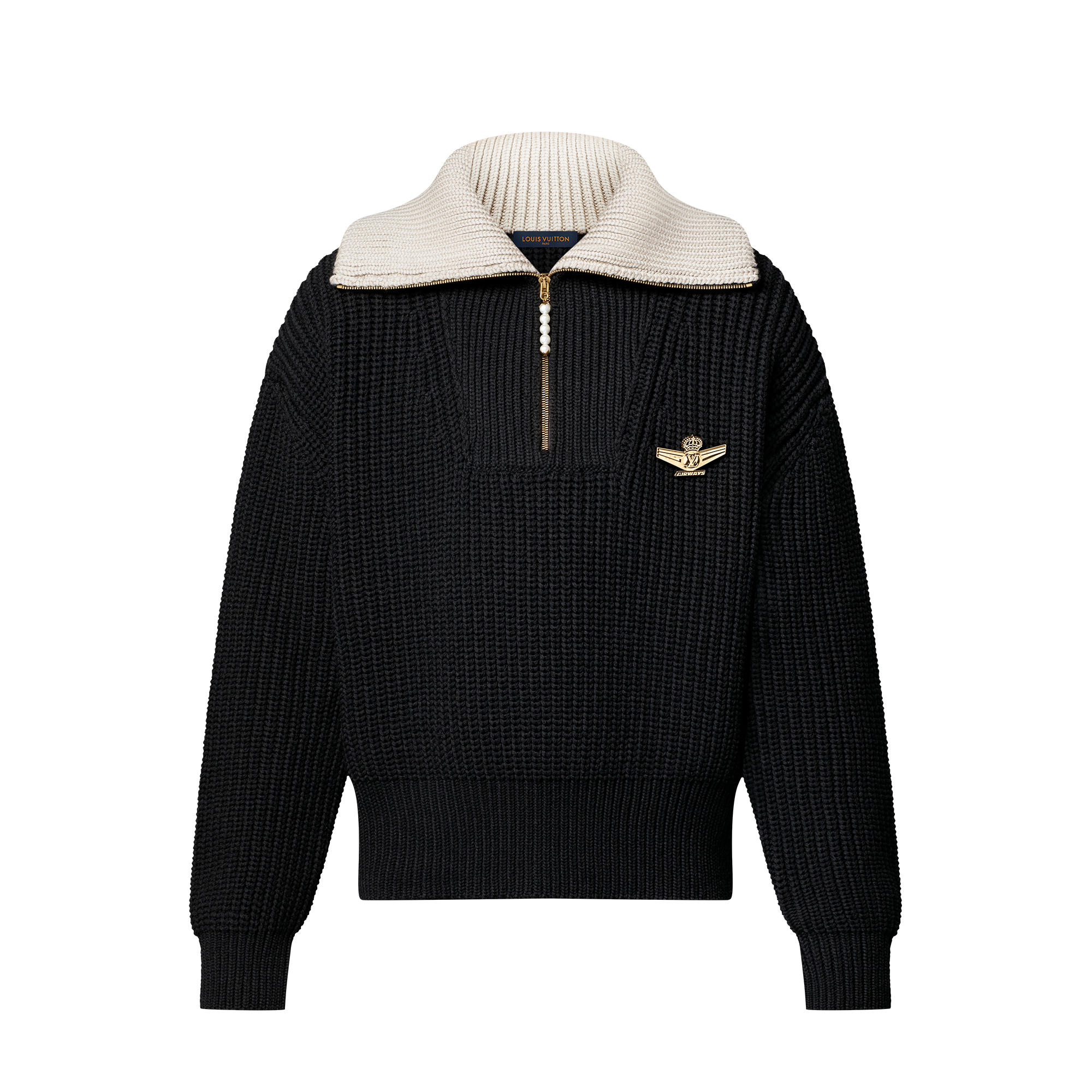  의류 의류 전체 보기 청키 울 블렌드 하프 집 풀오버 | 루이비통 공식 온라인 스토어® (크게 보기)