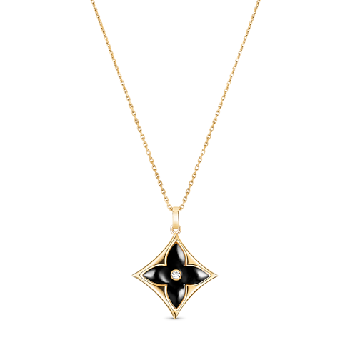 카테고리 귀걸이 컬러 블라썸 BB 스타 이어 스터드, 옐로우 골드, 오닉스와 다이아몬드 | 루이비통 공식 온라인 스토어®