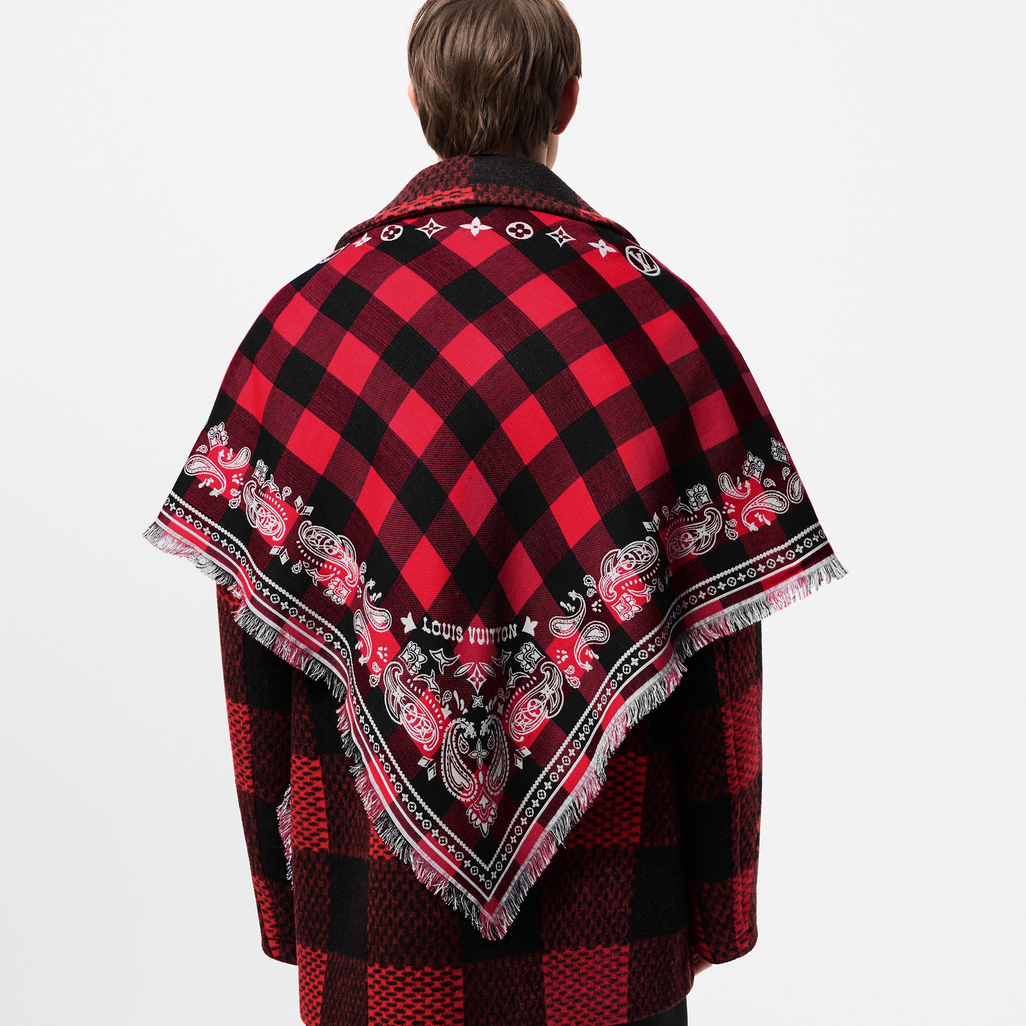 S00 액세서리 스카프 다미에 버팔로 (Damier Buffalo) 스톨 | 루이비통 공식 온라인 스토어® (크게 보기)