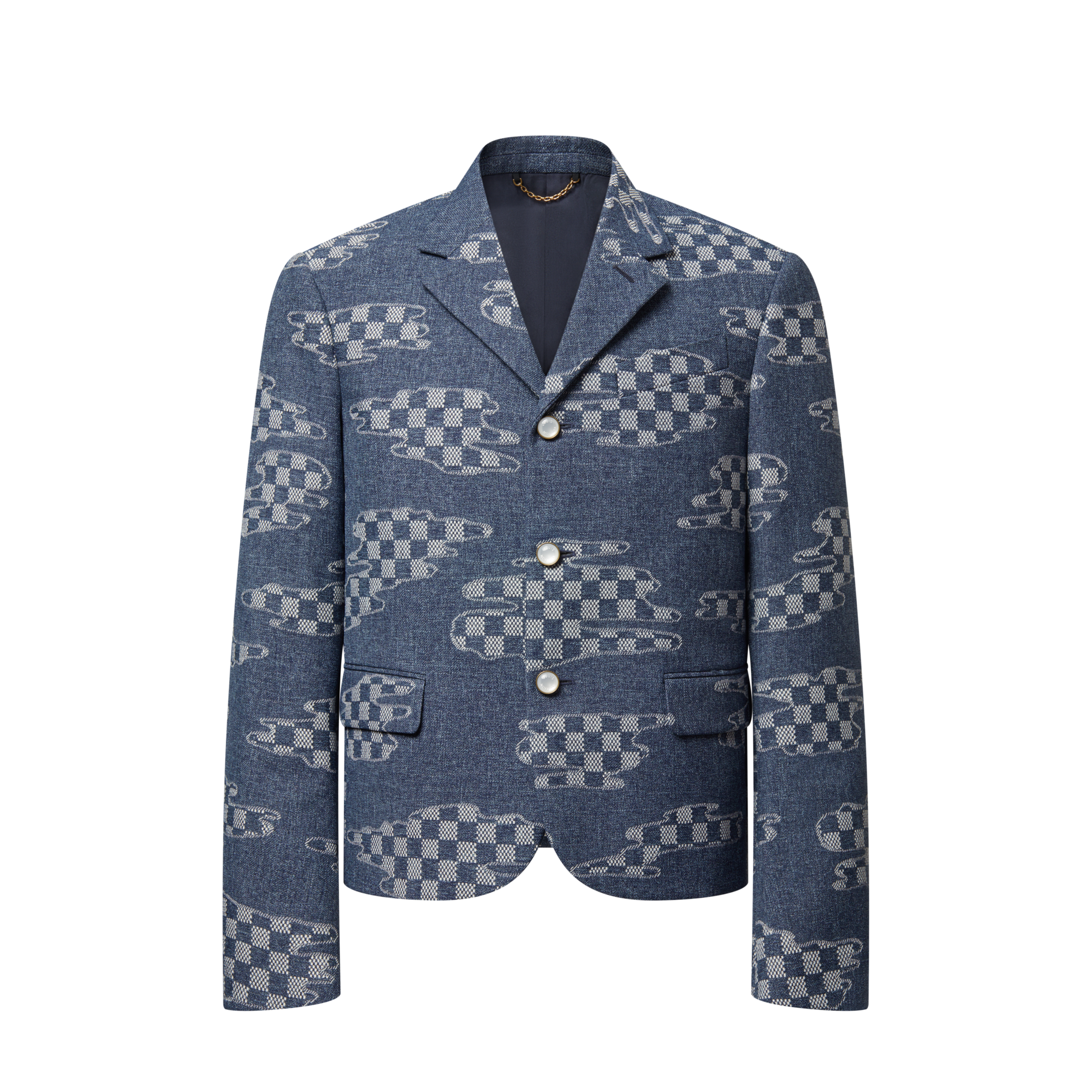  의류 블레이저 & 재킷 다미에 크롭드 싱글 브레스티드 재킷 | 루이비통 공식 온라인 스토어® (크게 보기)