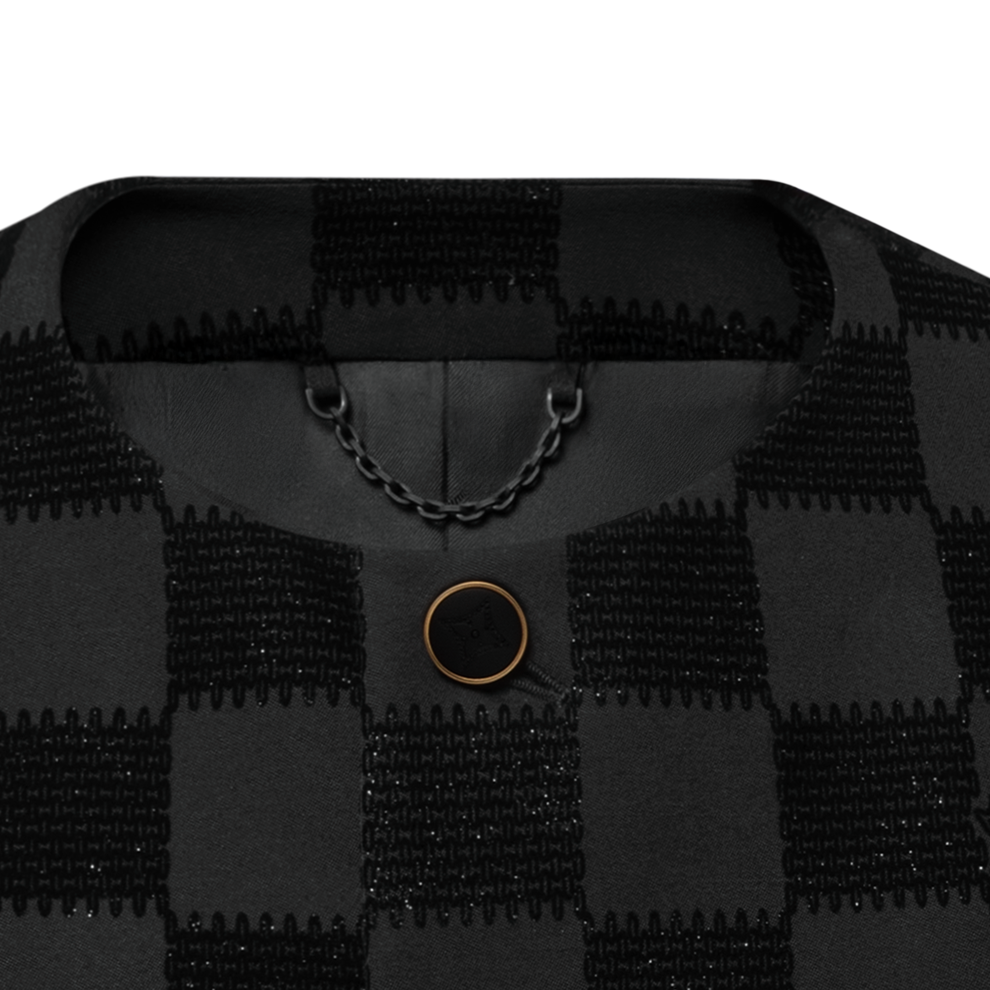  의류 블레이저 & 재킷 다미에 플록 칼라리스 재킷 | 루이비통 공식 온라인 스토어® (크게 보기)