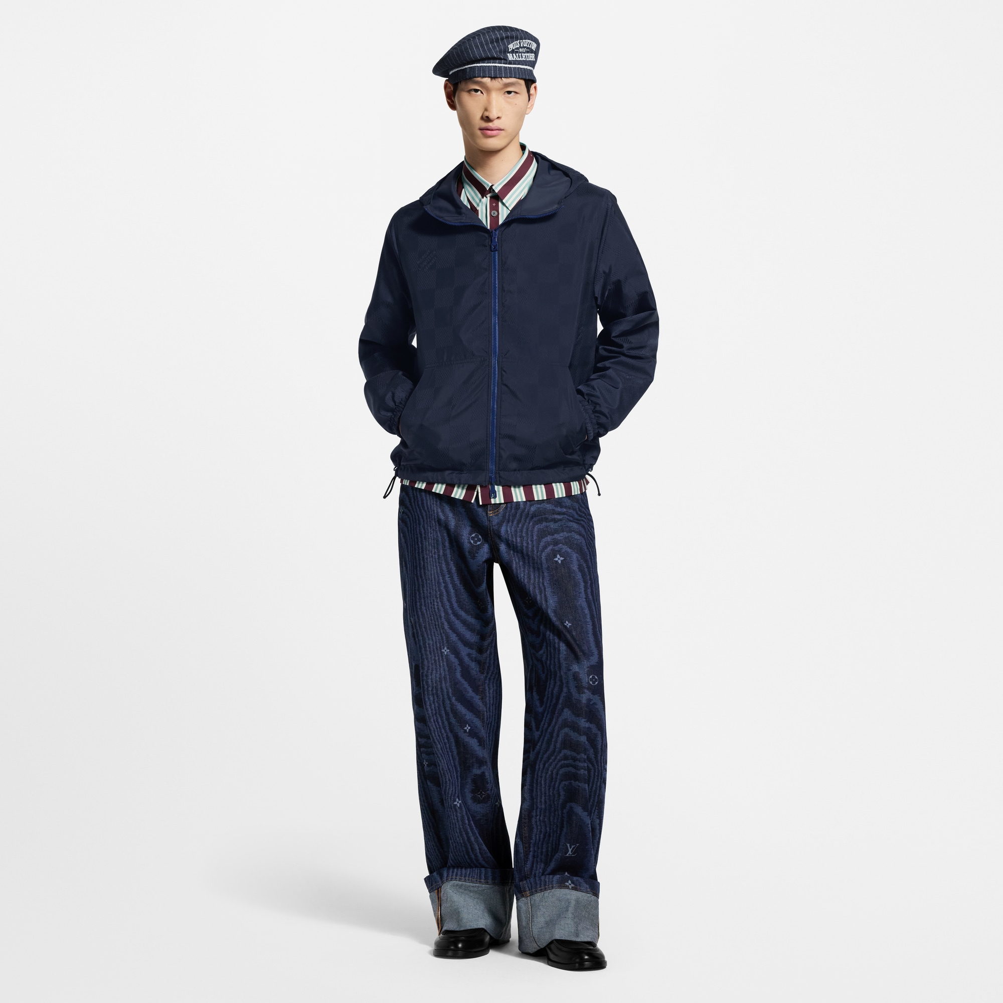  의류 아우터 & 코트 다미에 리버서블 윈드브레이커 | 루이비통 공식 온라인 스토어® (크게 보기)