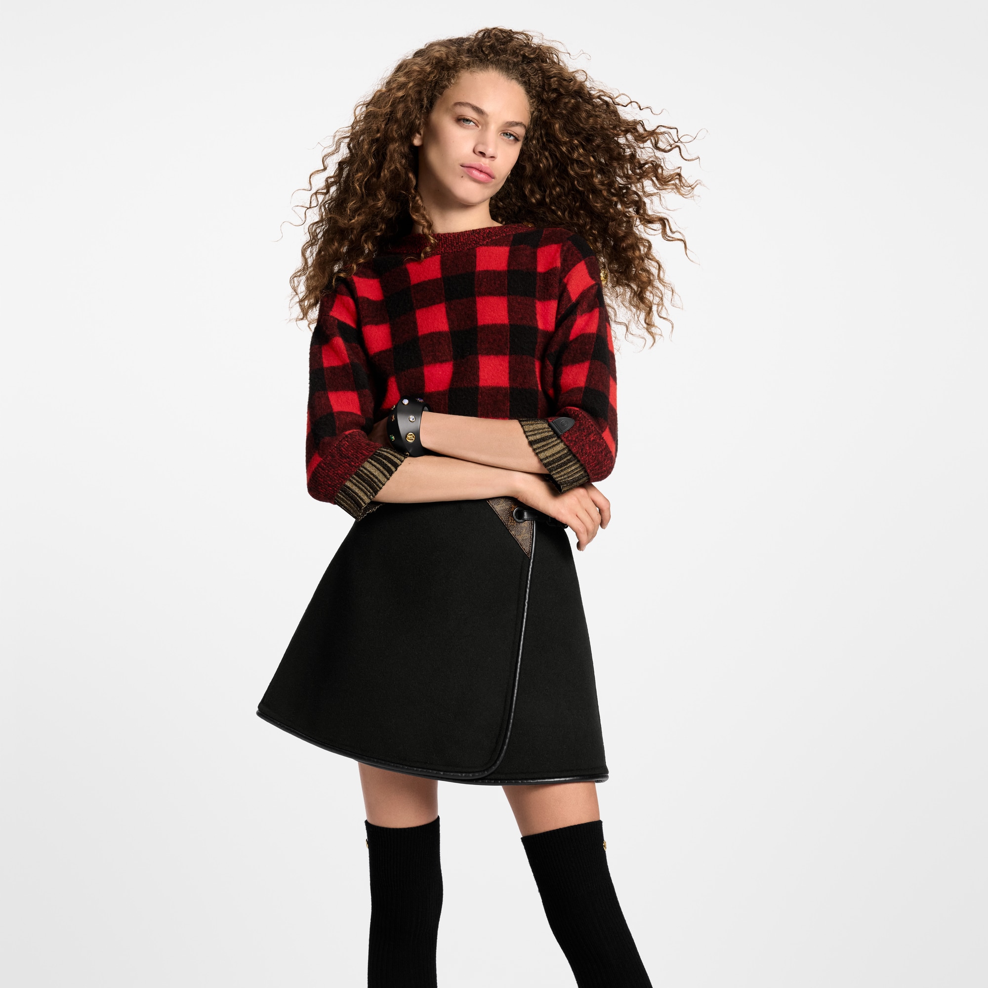  의류 스커트 & 쇼츠 더블 페이스 미니 랩 스커트 | 루이비통 공식 온라인 스토어® (크게 보기)