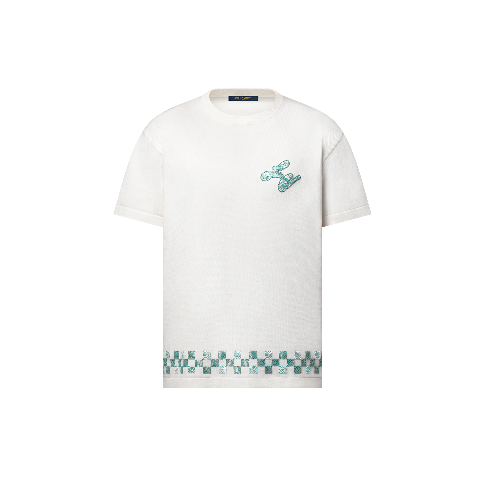  의류 니트 & 스웨트 셔츠 엠벨리시드 쇼트 슬리브드 크루넥 | 루이비통 공식 온라인 스토어® (크게 보기)