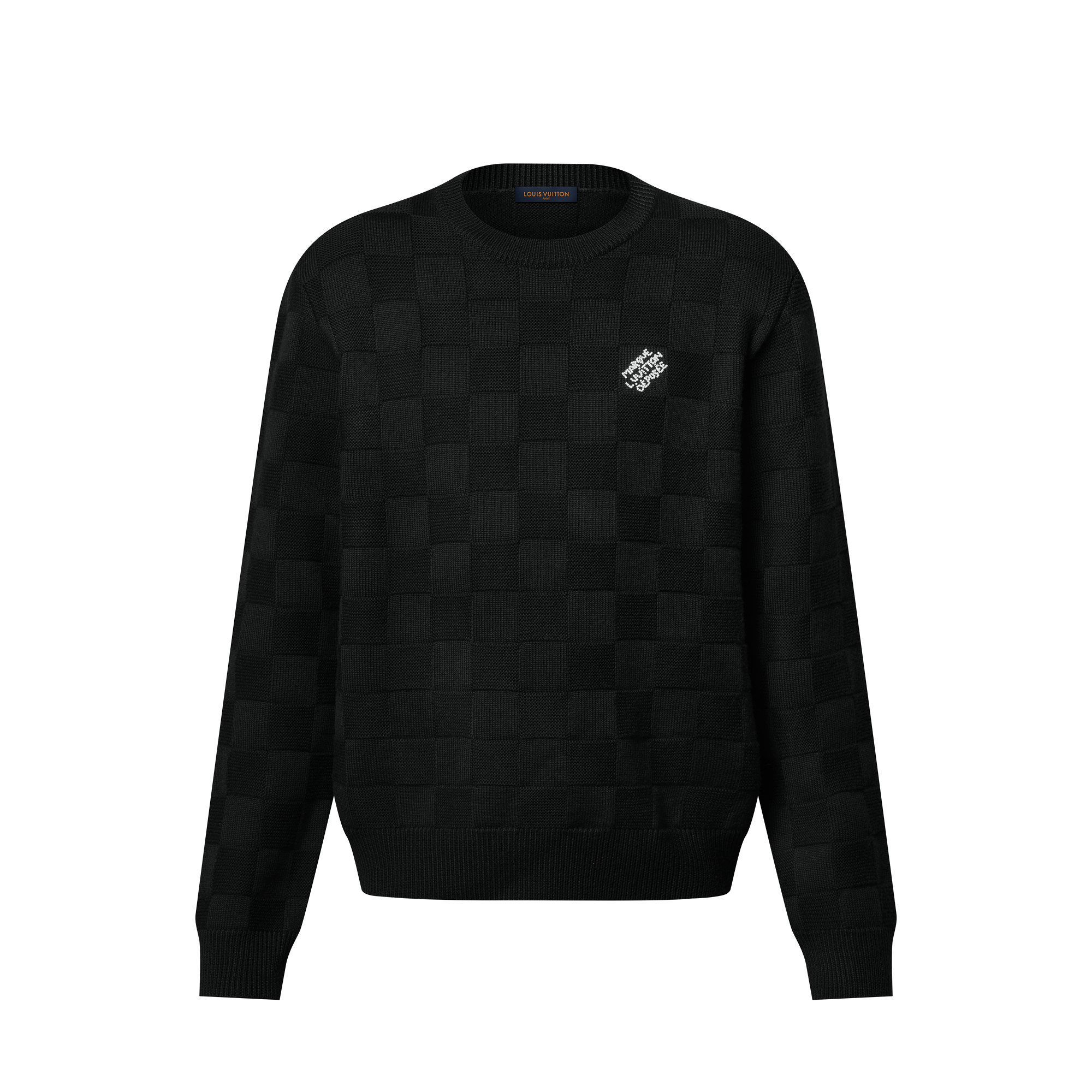  의류 니트 & 스웨트 셔츠 엠벨리시드 울 다미에 풀오버 | 루이비통 공식 온라인 스토어® (크게 보기)