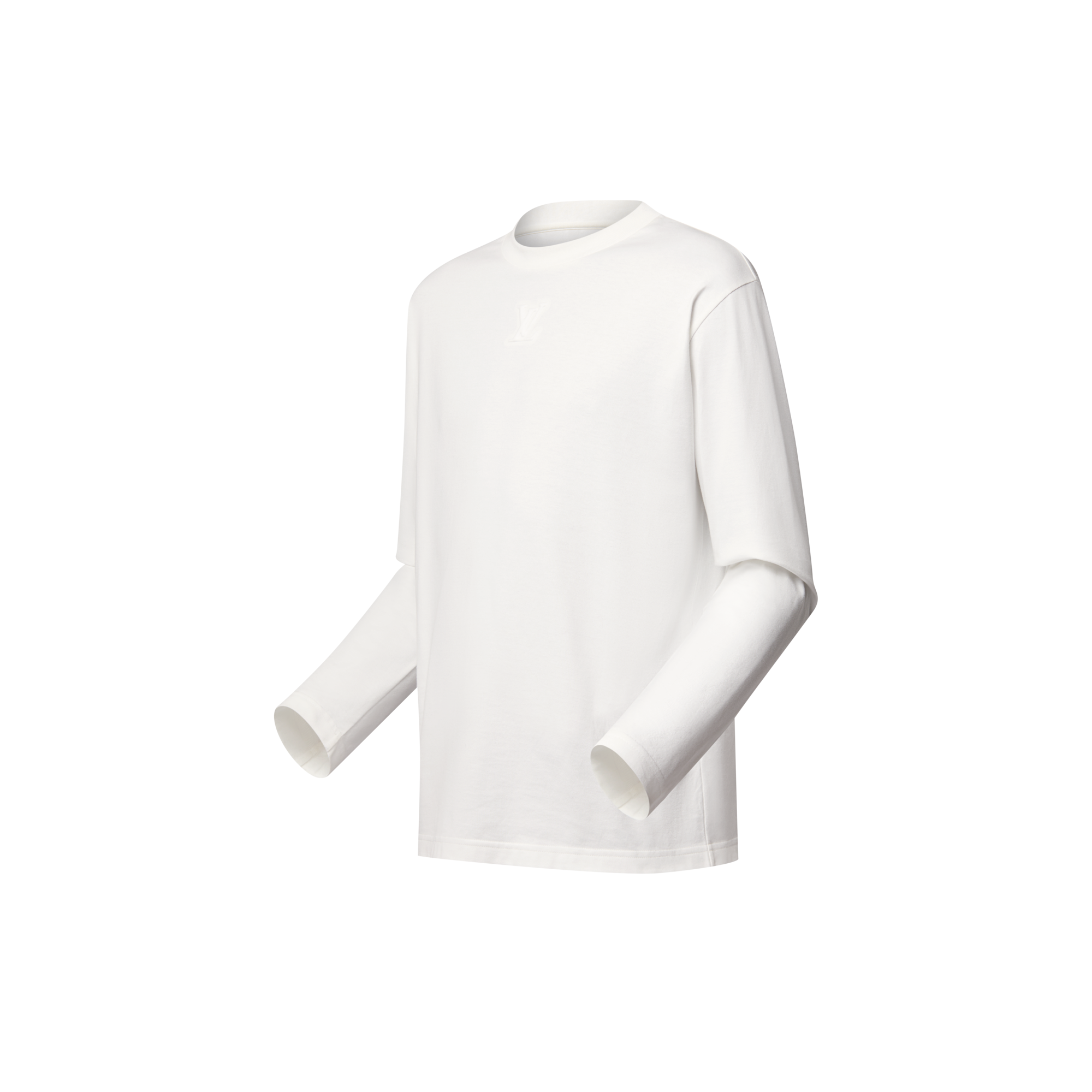  의류 티셔츠 & 폴로 엠보스드 LV 롱 슬리브드 티셔츠 | 루이비통 공식 온라인 스토어® (크게 보기)