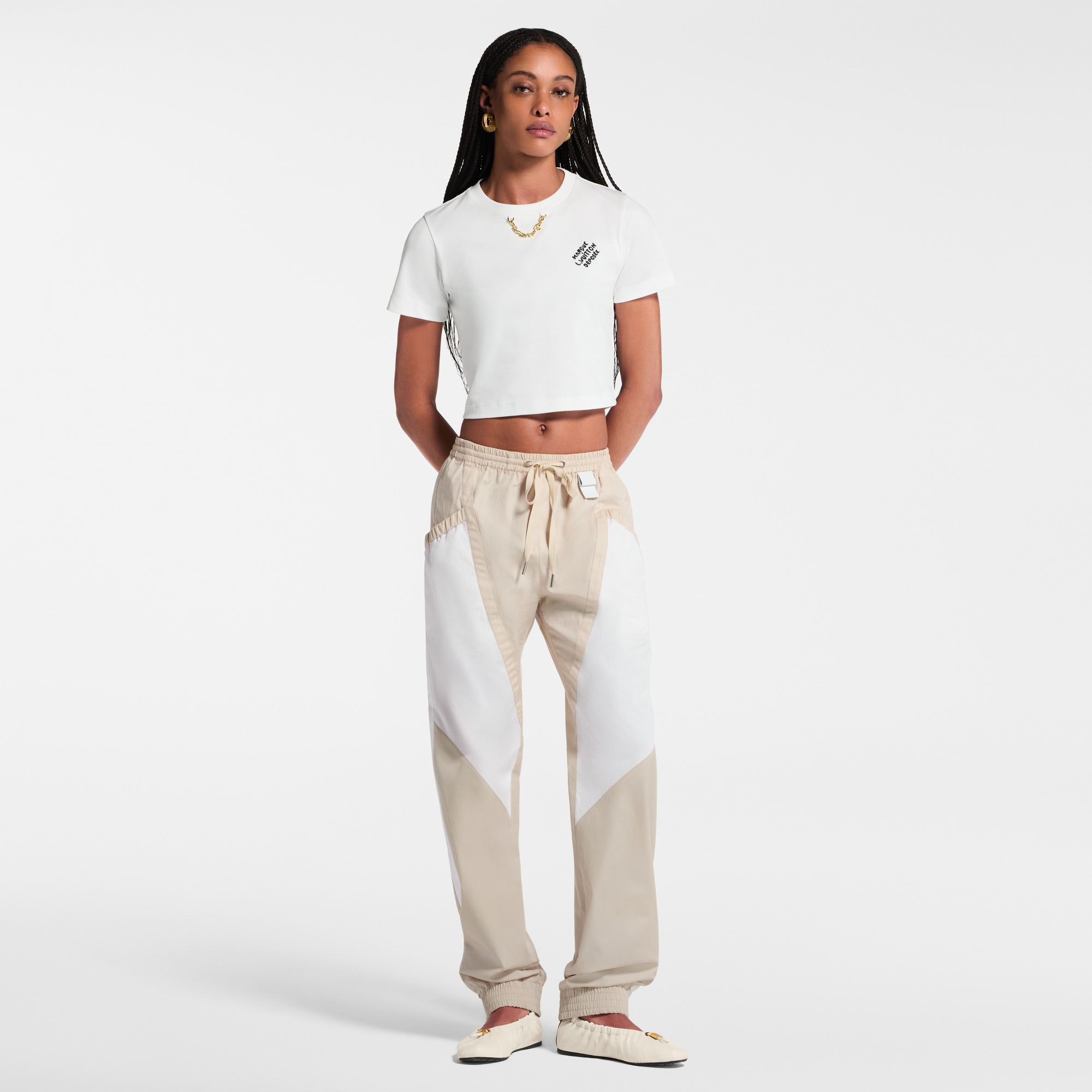  의류 티셔츠 & 블라우스 엠브로이더드 시그니처 크롭 톱 | 루이비통 공식 온라인 스토어® (크게 보기)