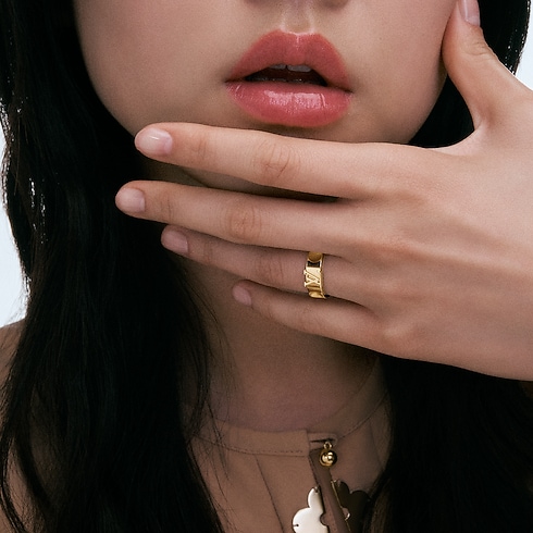 Discontinued Product Obs 12 앙프렝뜨 반지, 옐로우 골드 | 루이비통 공식 온라인 스토어® (크게 보기)