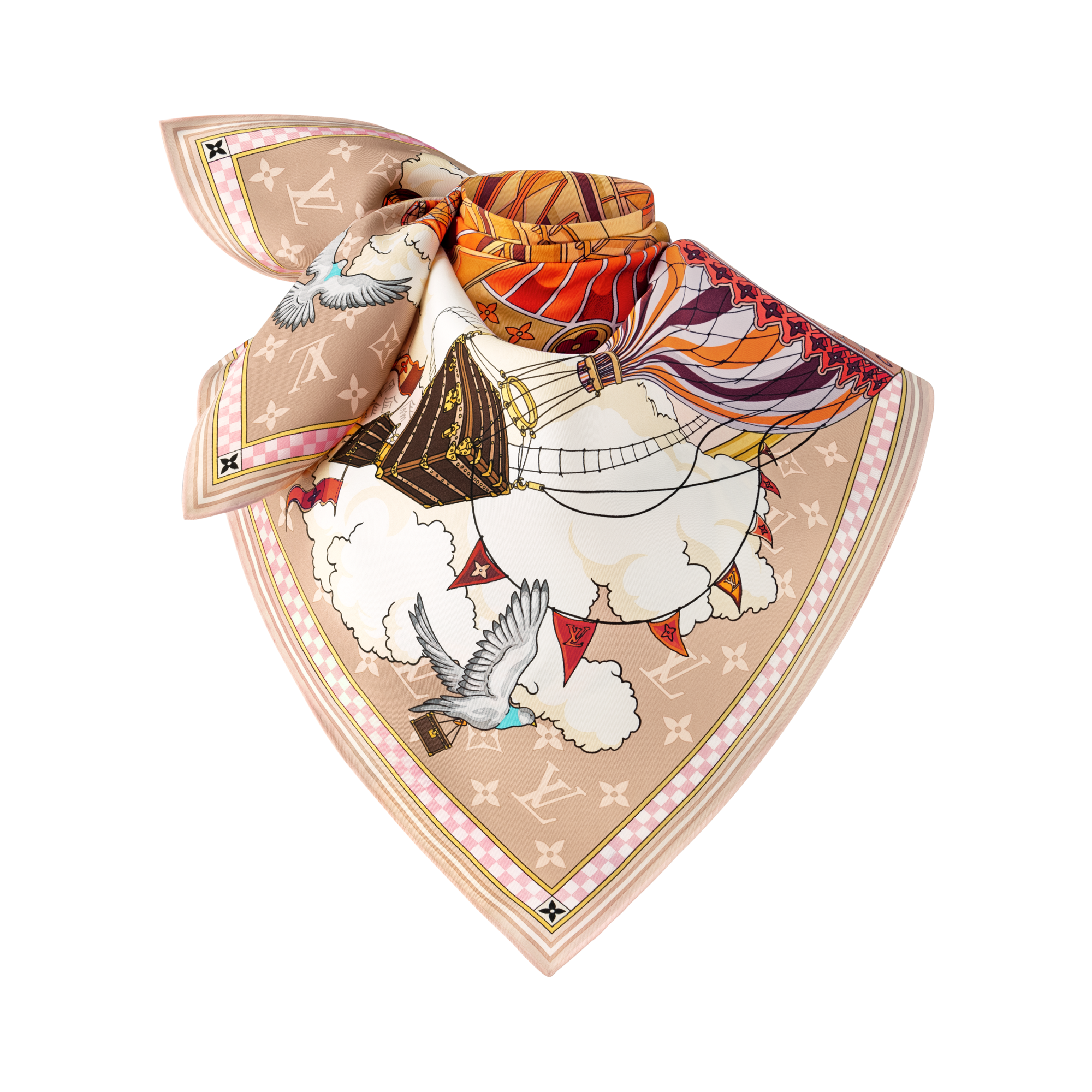 S00 액세서리 실크 스퀘어 & 방도 프롬 더 클라우드 스퀘어 90 | 루이비통 공식 온라인 스토어® (크게 보기)