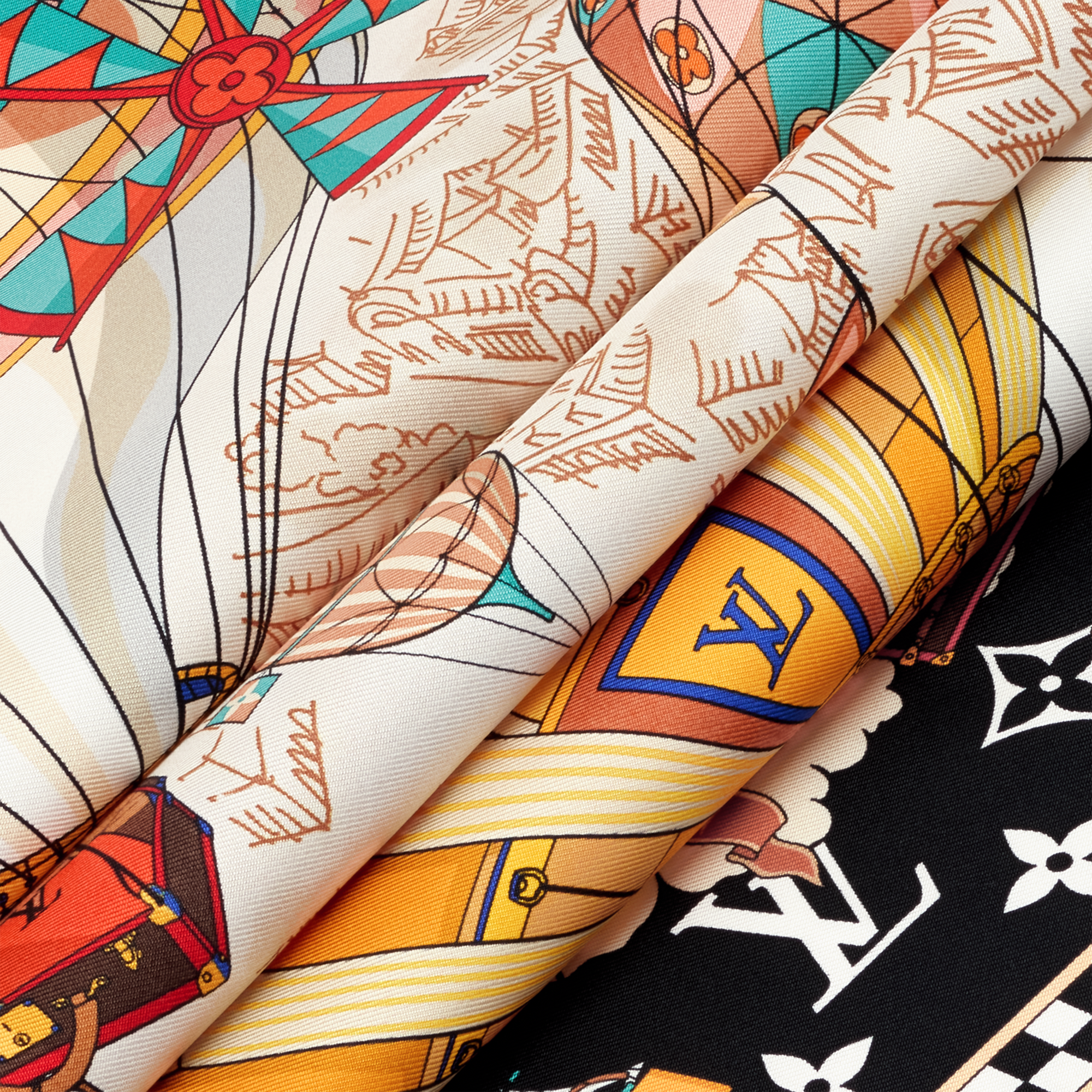 S00 액세서리 실크 스퀘어 & 방도 프롬 더 클라우드 스퀘어 90 | 루이비통 공식 온라인 스토어® (크게 보기)