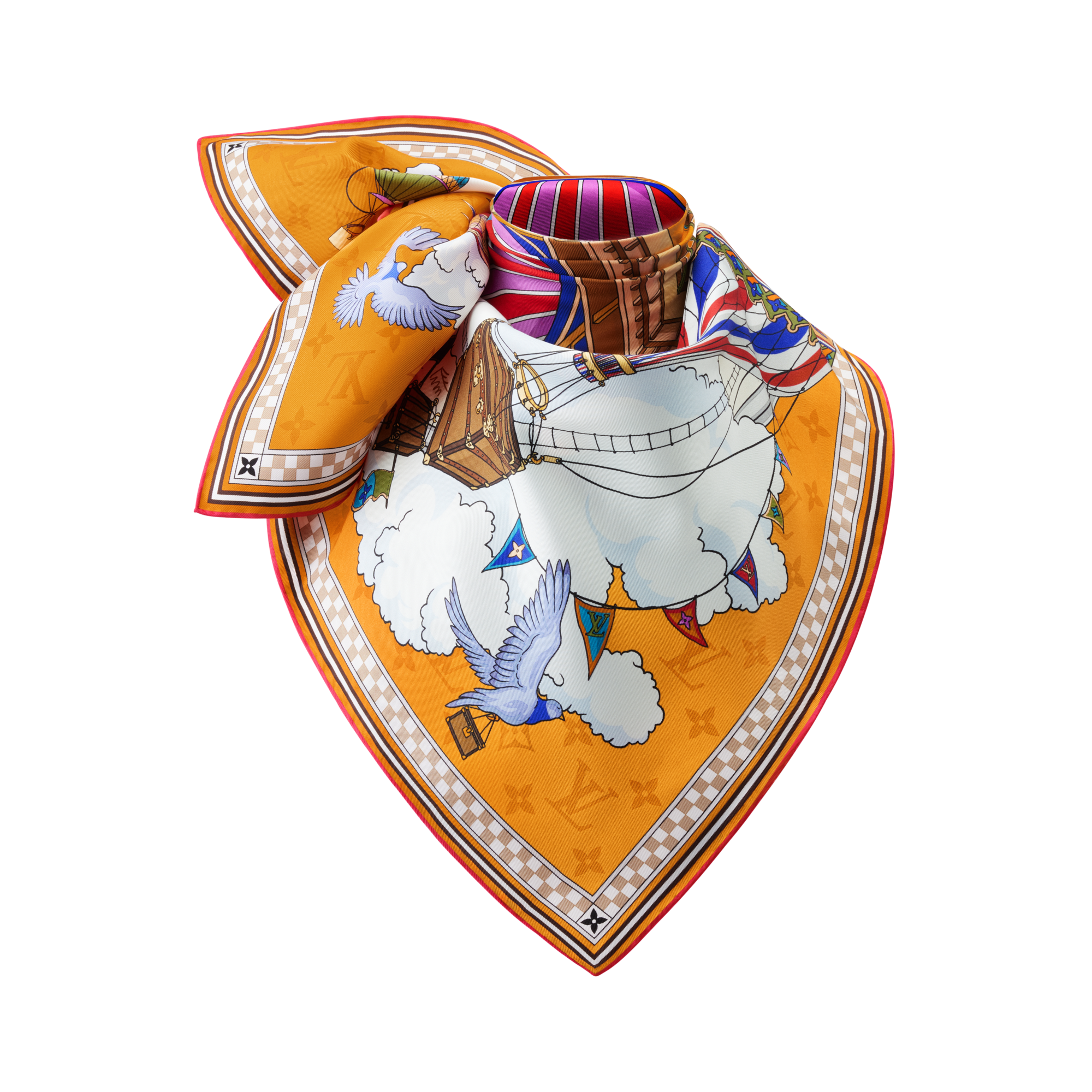 S00 액세서리 실크 스퀘어 & 방도 프롬 더 클라우드 스퀘어 90 | 루이비통 공식 온라인 스토어® (크게 보기)