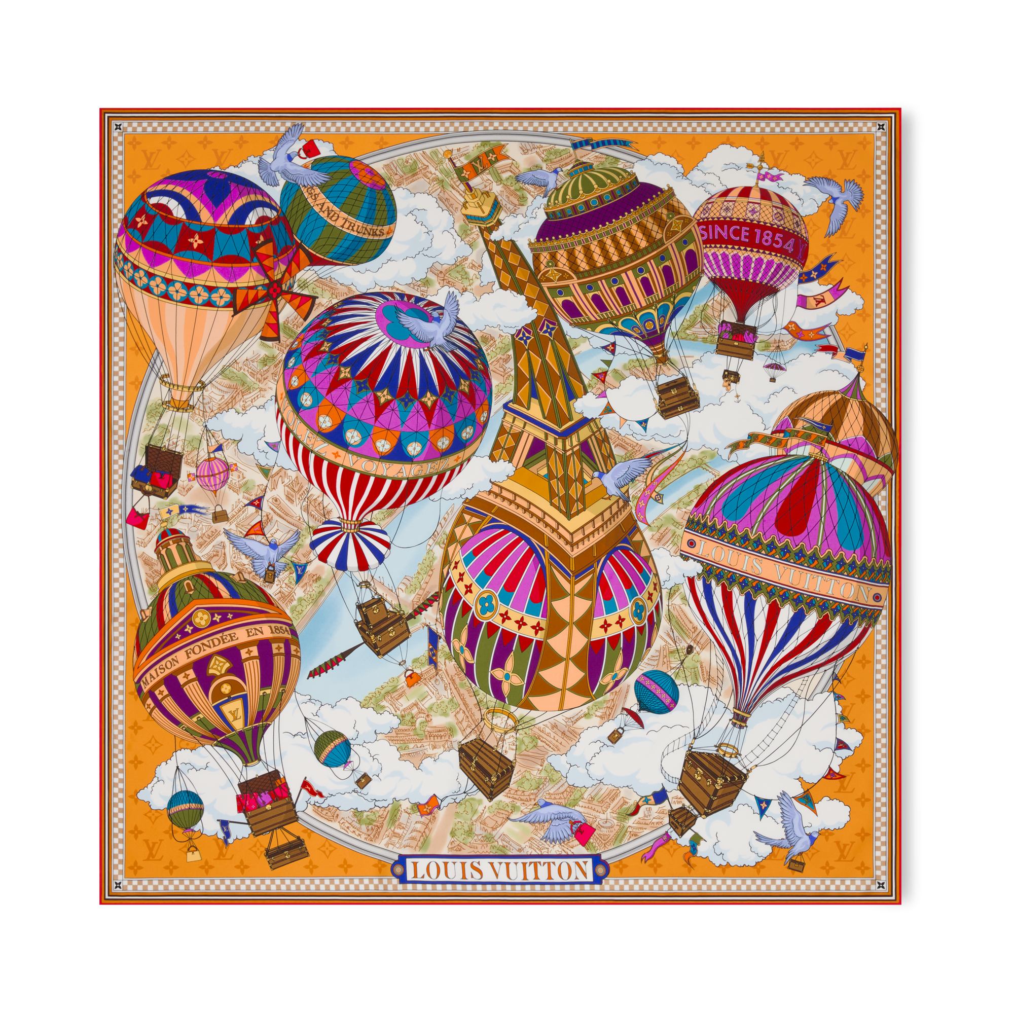 S00 액세서리 실크 스퀘어 & 방도 프롬 더 클라우드 스퀘어 90 | 루이비통 공식 온라인 스토어® (크게 보기)