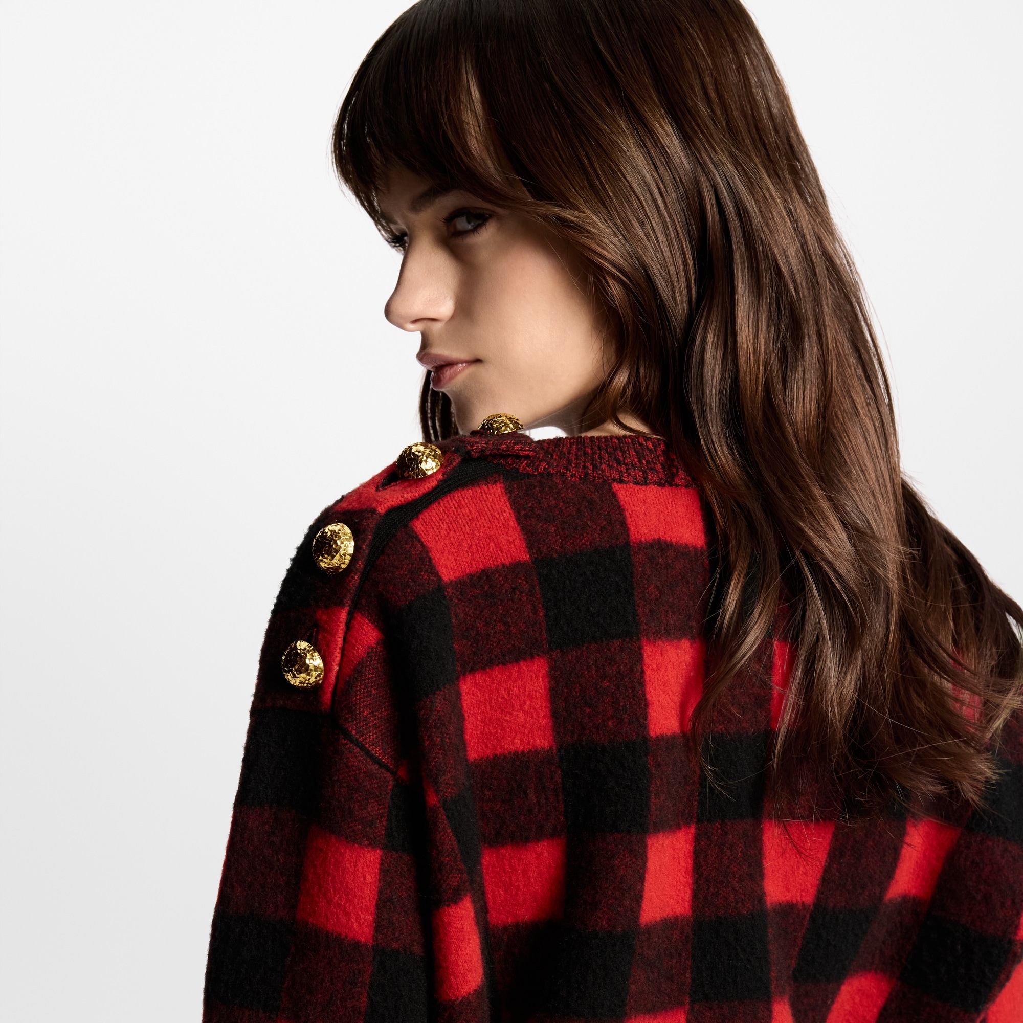  의류 티셔츠 & 블라우스 그래픽 체크 니트 톱 | 루이비통 공식 온라인 스토어® (크게 보기)