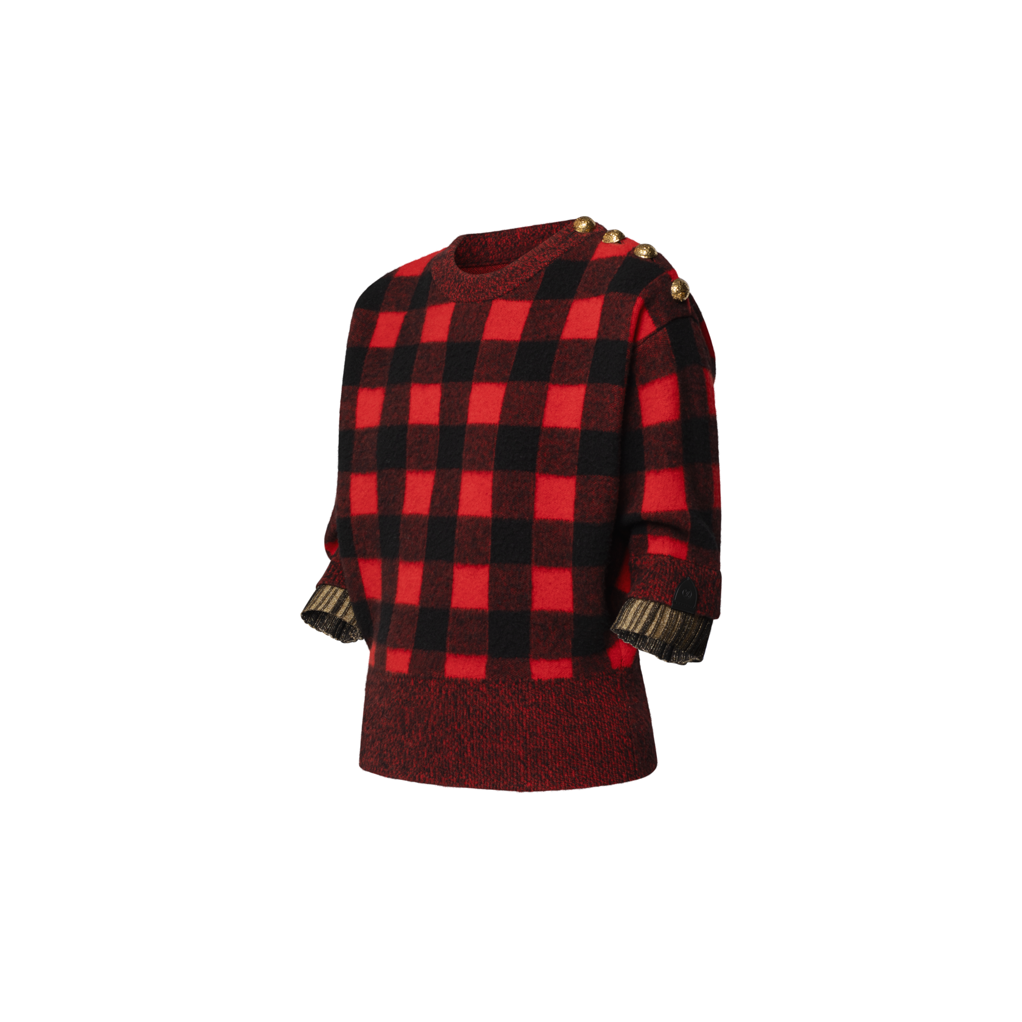  의류 티셔츠 & 블라우스 그래픽 체크 니트 톱 | 루이비통 공식 온라인 스토어® (크게 보기)