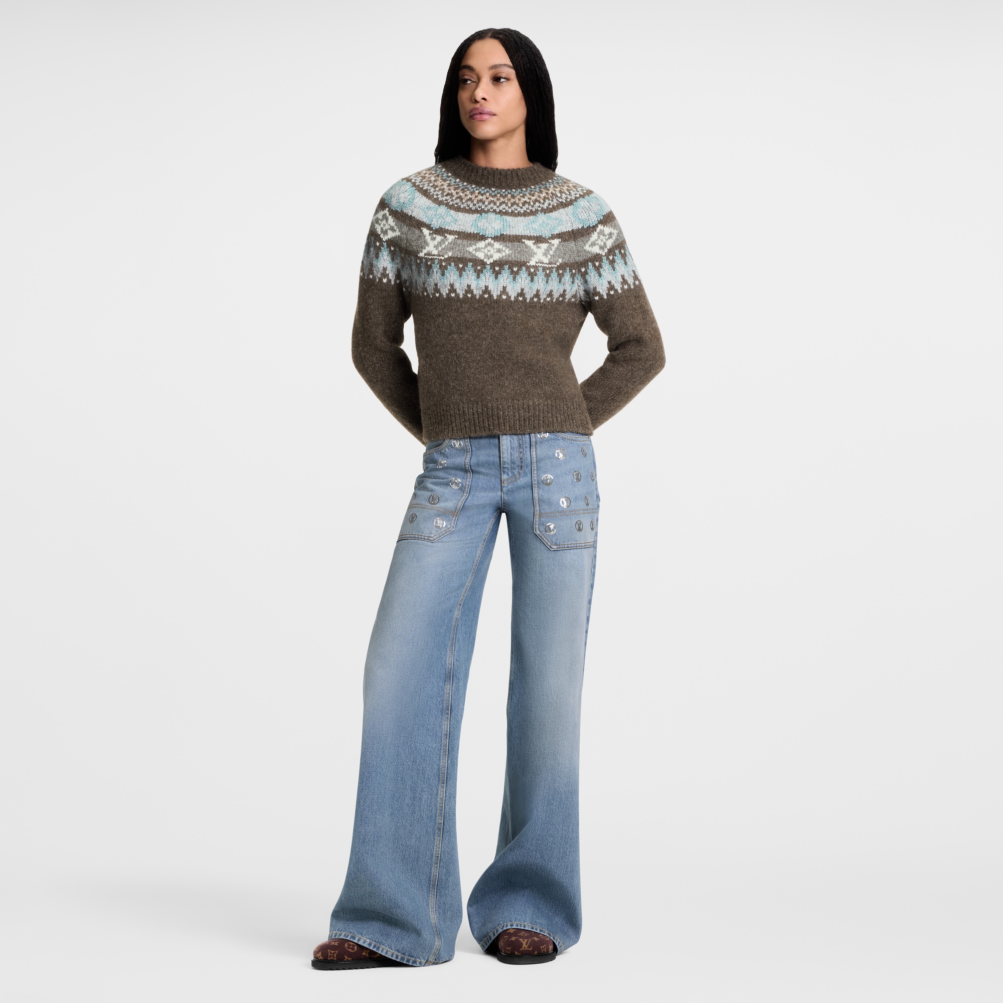  의류 니트웨어 그래픽 시그니처 니트 풀오버 | 루이비통 공식 온라인 스토어® (크게 보기)