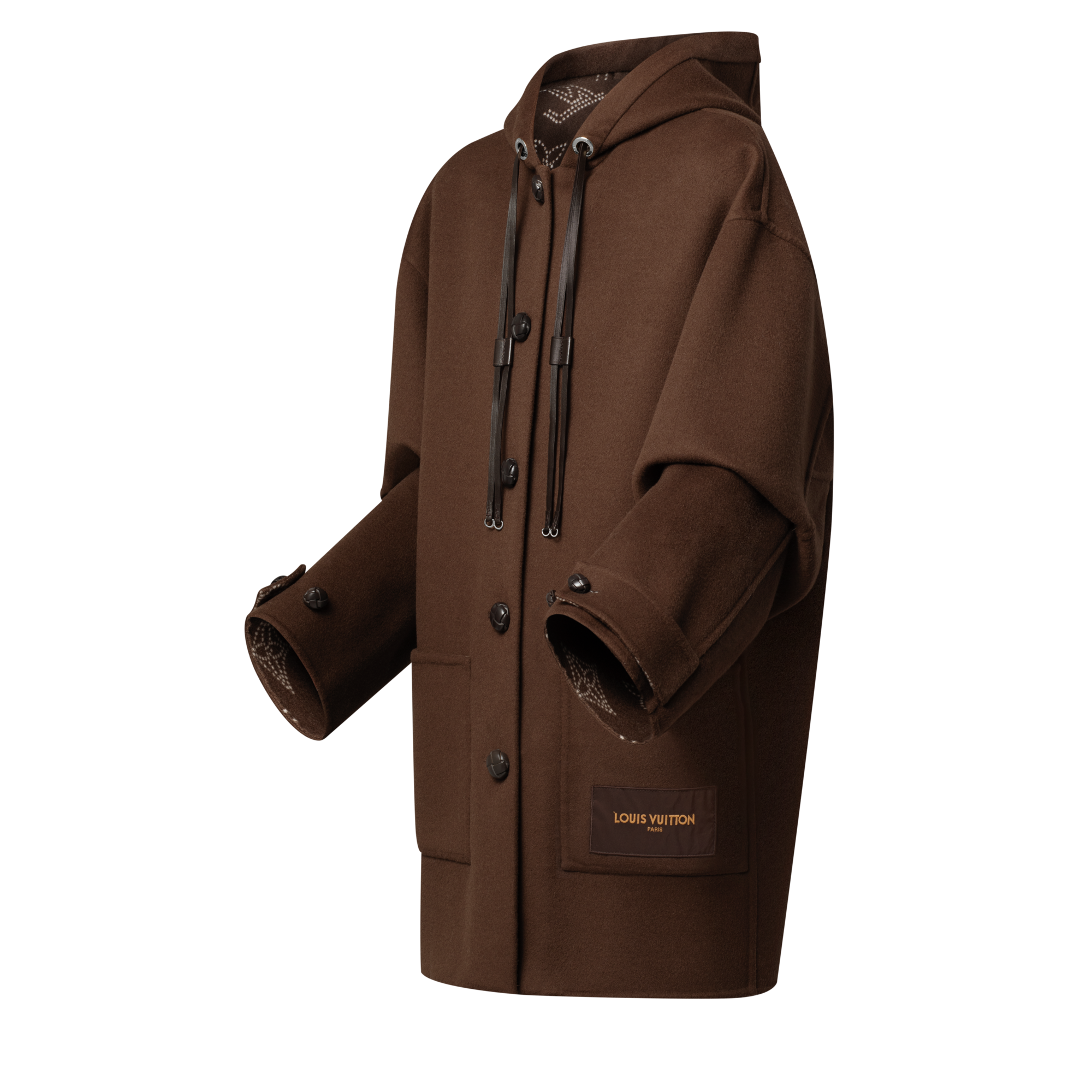  의류 코트 & 재킷 후디드 버튼 업 코트 | 루이비통 공식 온라인 스토어® (크게 보기)