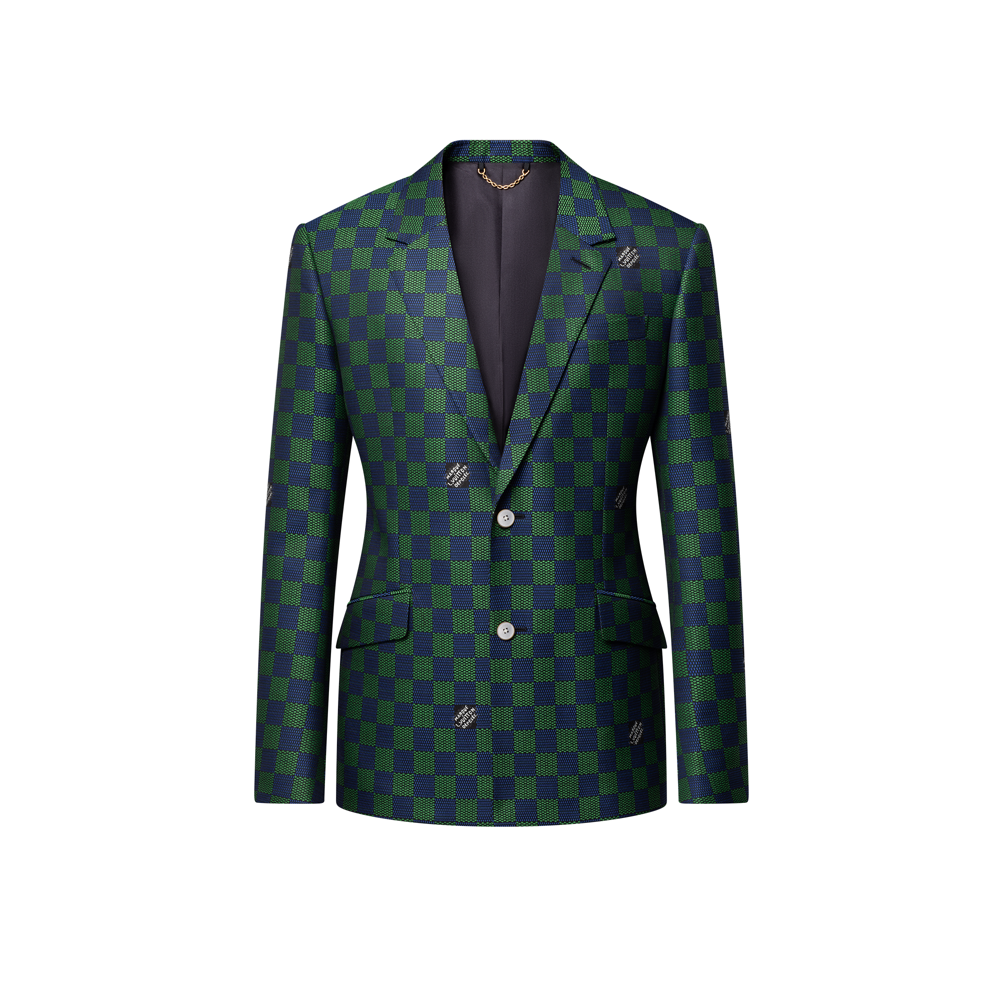  의류 블레이저 & 재킷 자카드 다미에 울 싱글 브레스티드 재킷 | 루이비통 공식 온라인 스토어® (크게 보기)