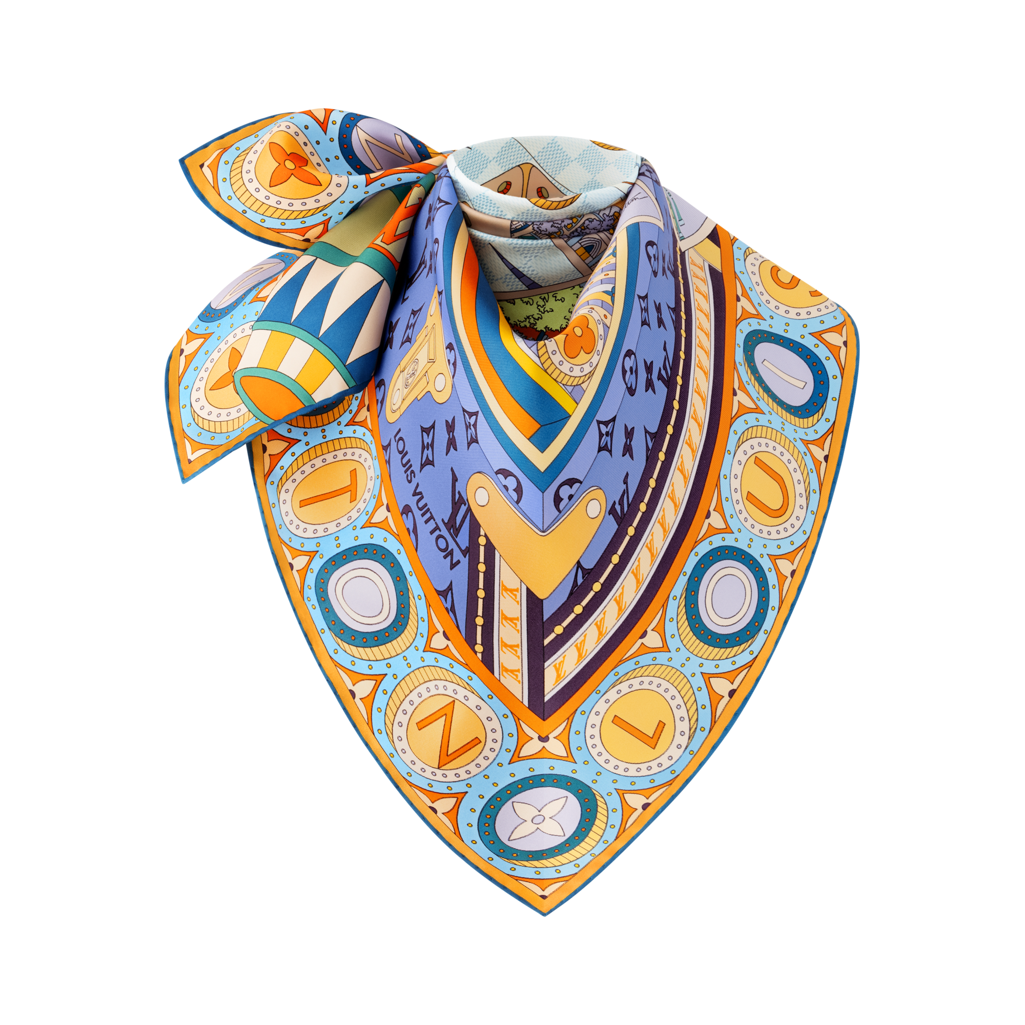 S00 액세서리 실크 스퀘어 & 방도 죄 드 보야주 스퀘어 90 | 루이비통 공식 온라인 스토어® (크게 보기)