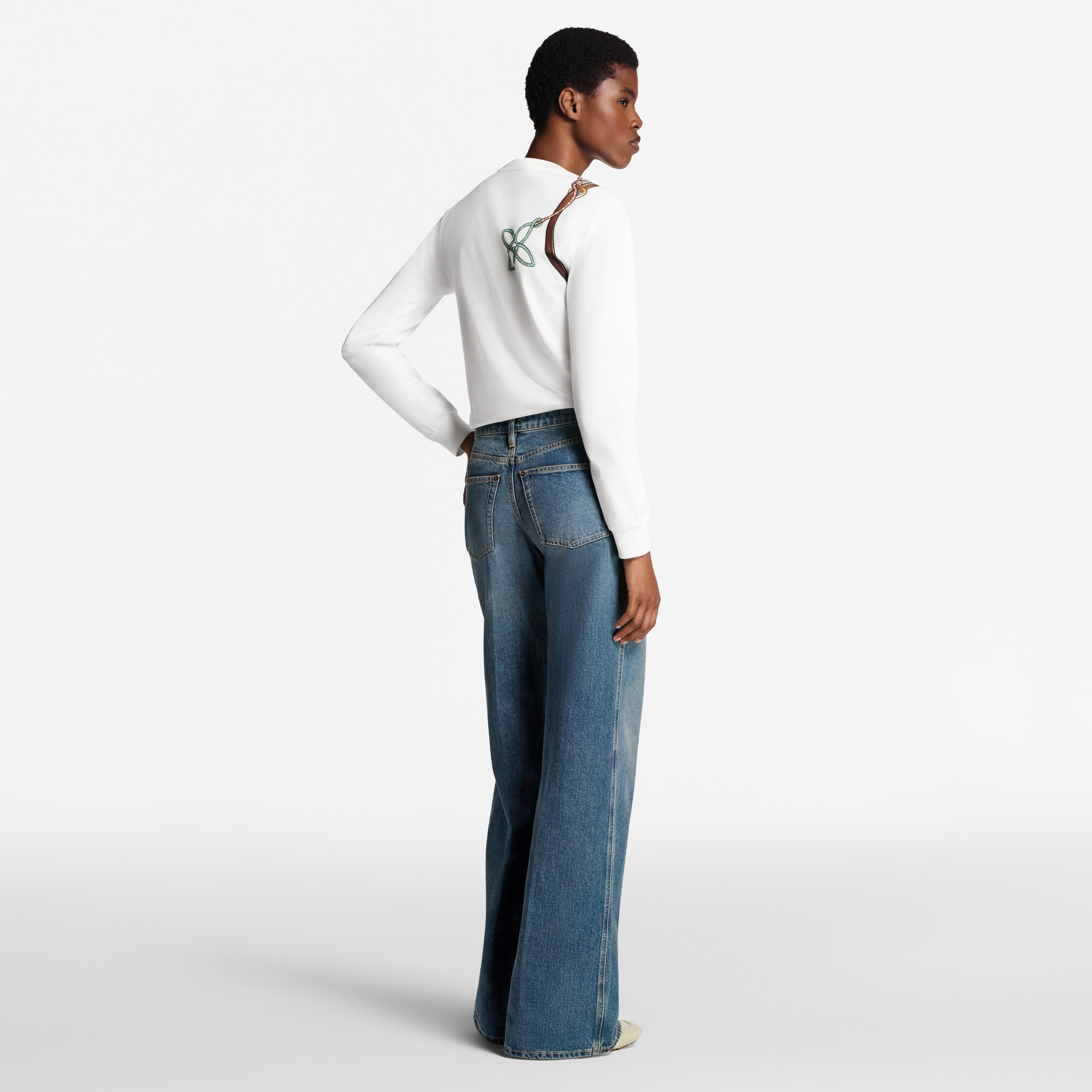  의류 티셔츠 & 블라우스 킵잇 프린트 롱 슬리브드 티셔츠 | 루이비통 공식 온라인 스토어® (크게 보기)