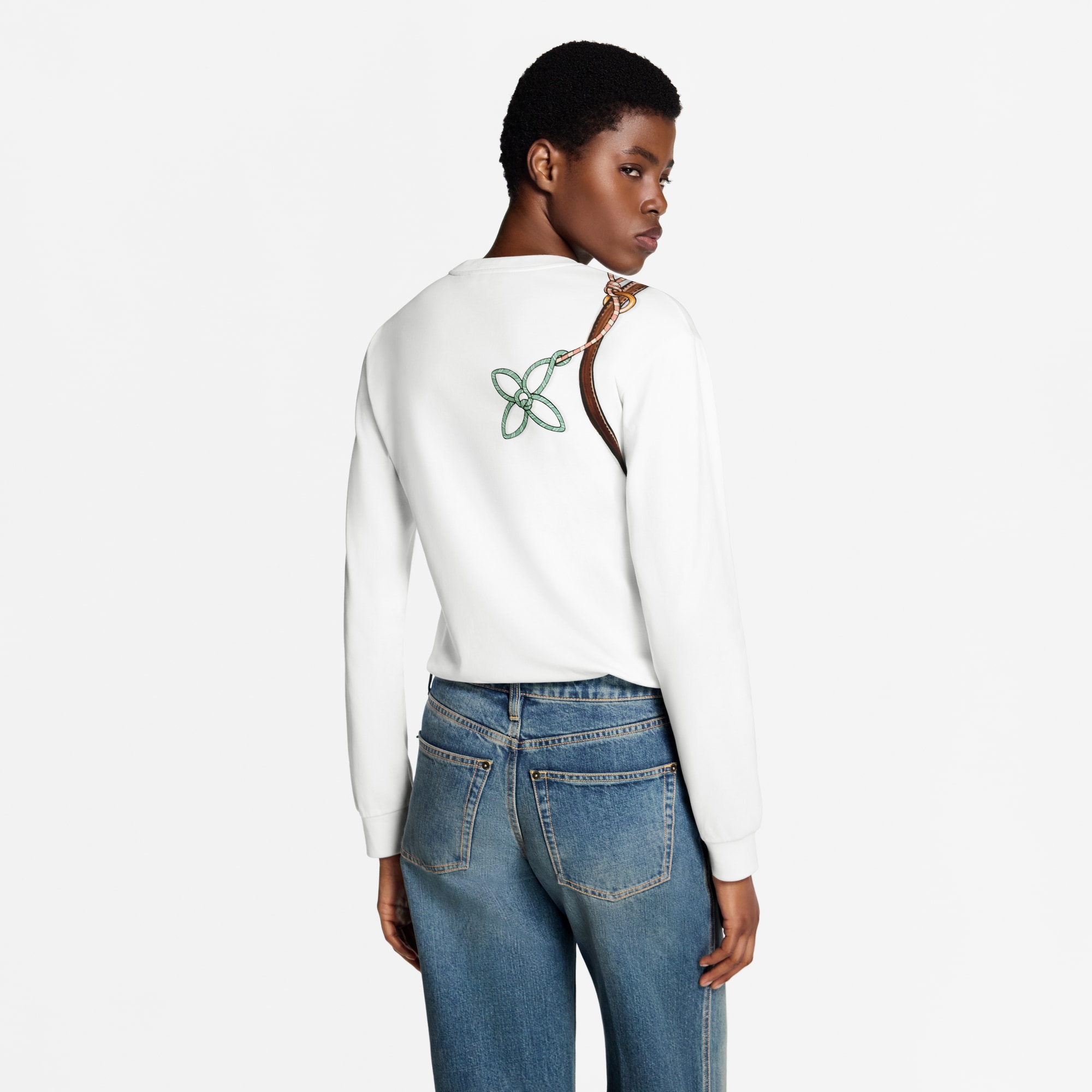  의류 티셔츠 & 블라우스 킵잇 프린트 롱 슬리브드 티셔츠 | 루이비통 공식 온라인 스토어® (크게 보기)