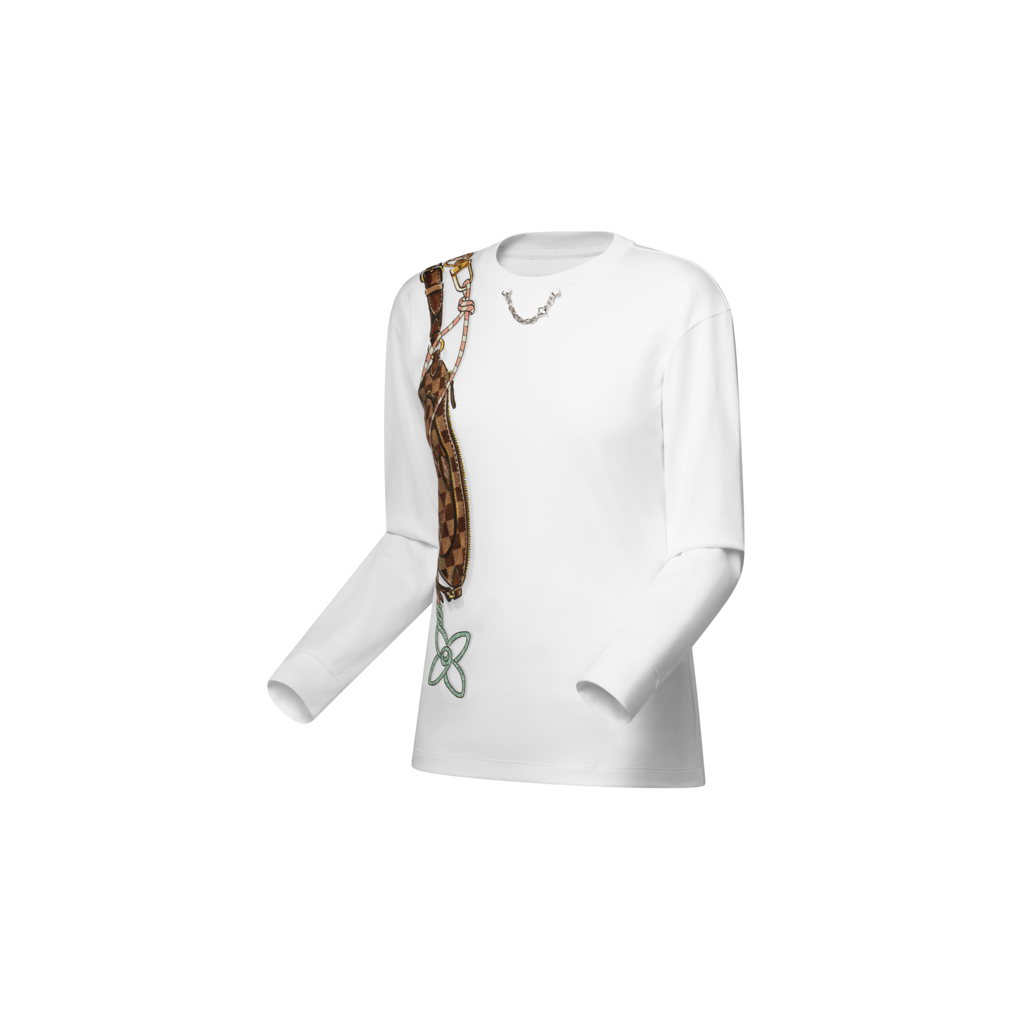  의류 티셔츠 & 블라우스 킵잇 프린트 롱 슬리브드 티셔츠 | 루이비통 공식 온라인 스토어® (크게 보기)