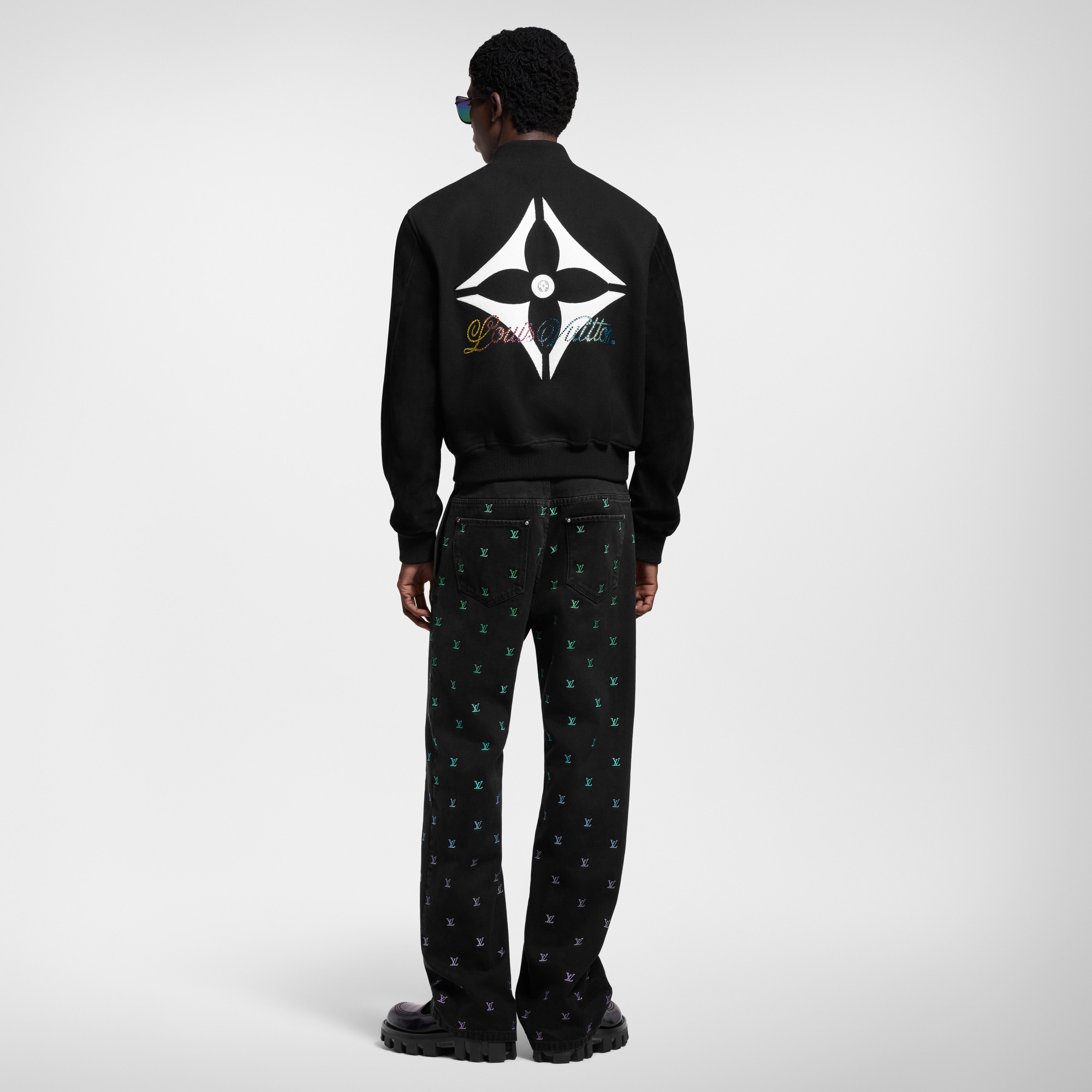  의류 아우터 & 코트 레더 믹스 바시티 블루종 | 루이비통 공식 온라인 스토어® (크게 보기)