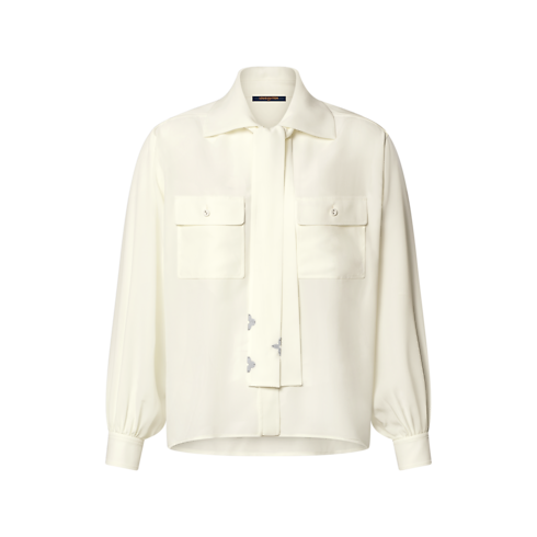 의류 티셔츠 & 블라우스 플랩 포켓 라발리에르 블라우스 | 루이비통 공식 온라인 스토어® (크게 보기)