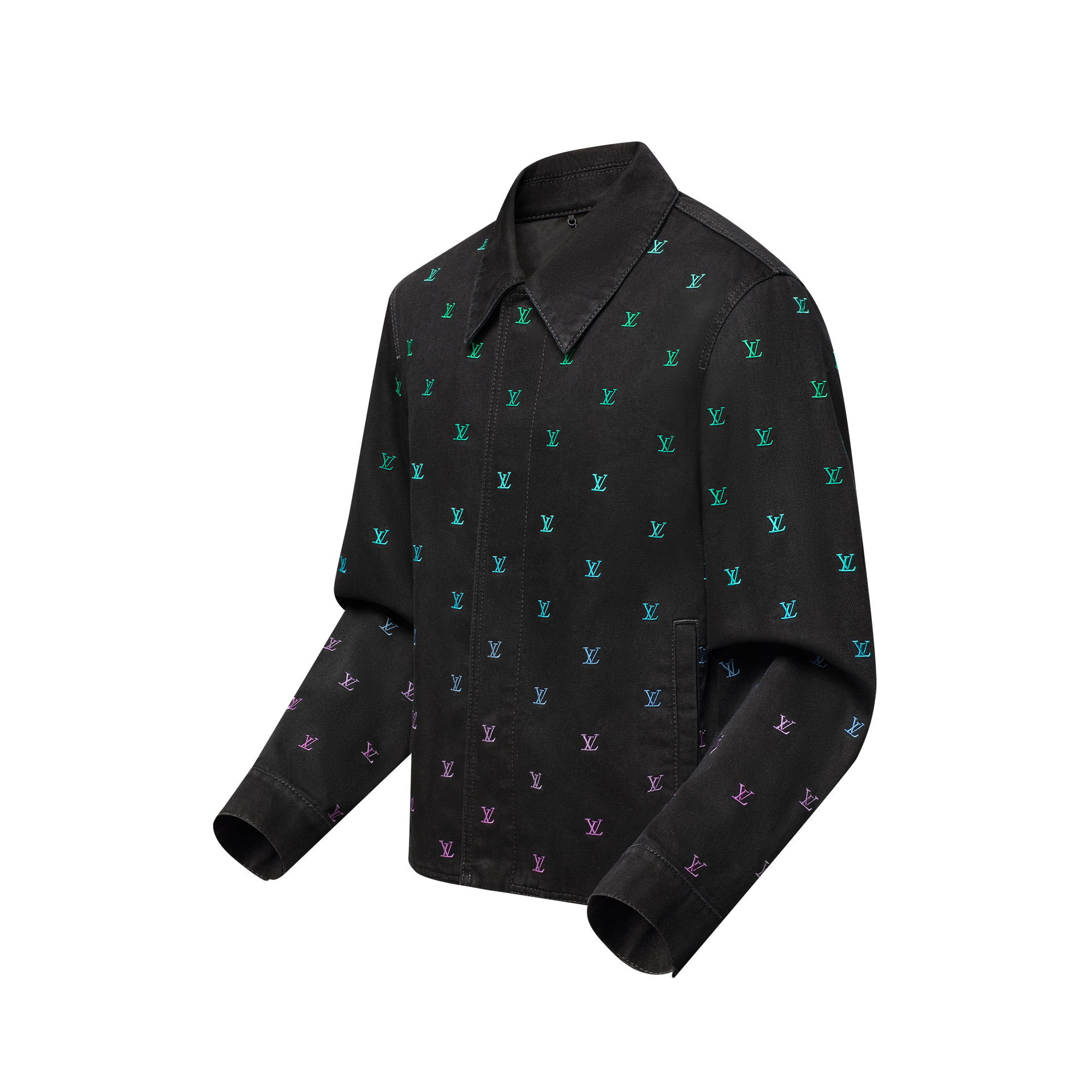  의류 아우터 & 코트 LV 블라종 그라디언트 엠브로이더드 데님 코치 재킷 | 루이비통 공식 온라인 스토어® (크게 보기)