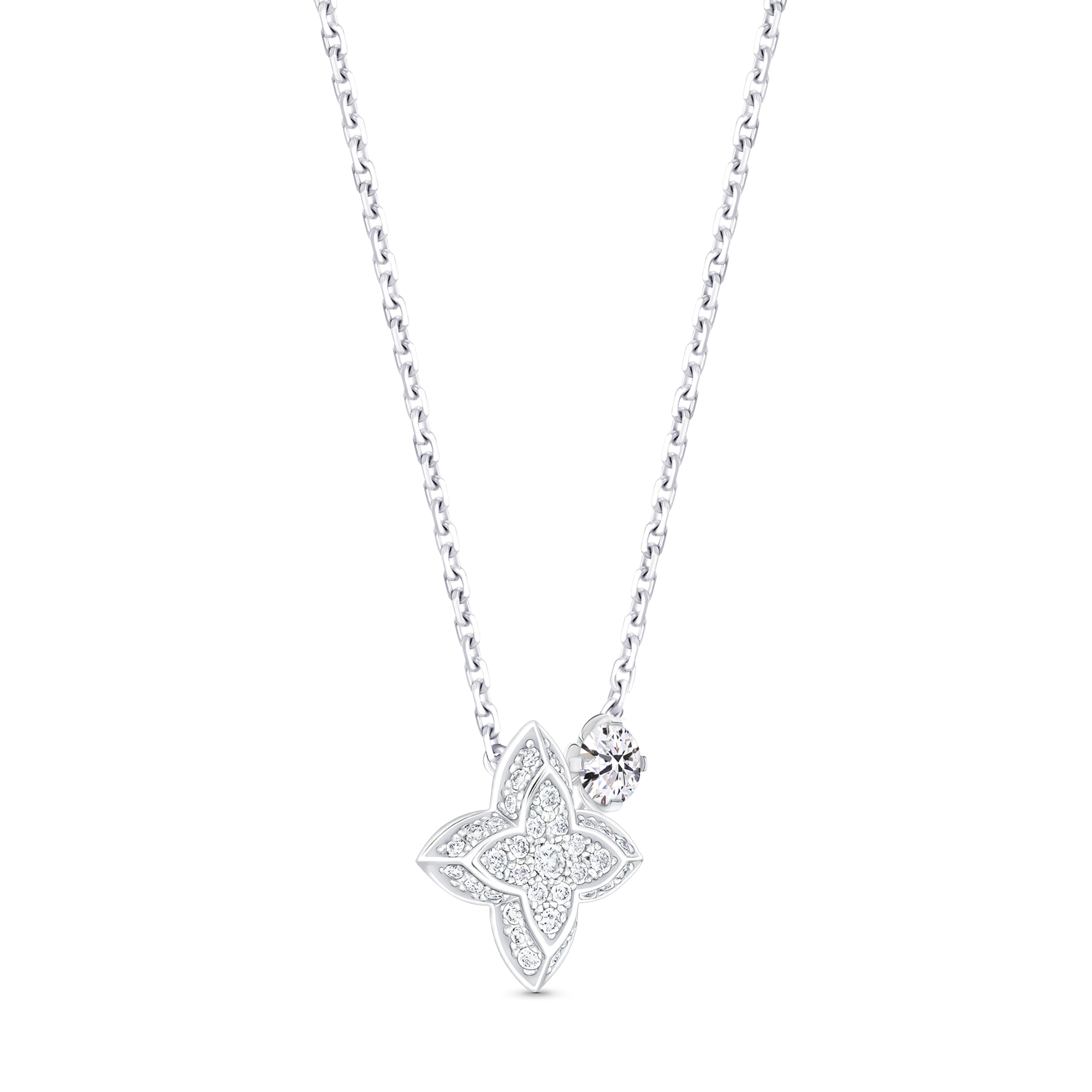  컬렉션 LV 다이아몬드 LV 다이아몬드 (LV Diamonds) 더블 펜던트, 라운드 브릴리언트 컷 | 루이비통 공식 온라인 스토어® (크게 보기)