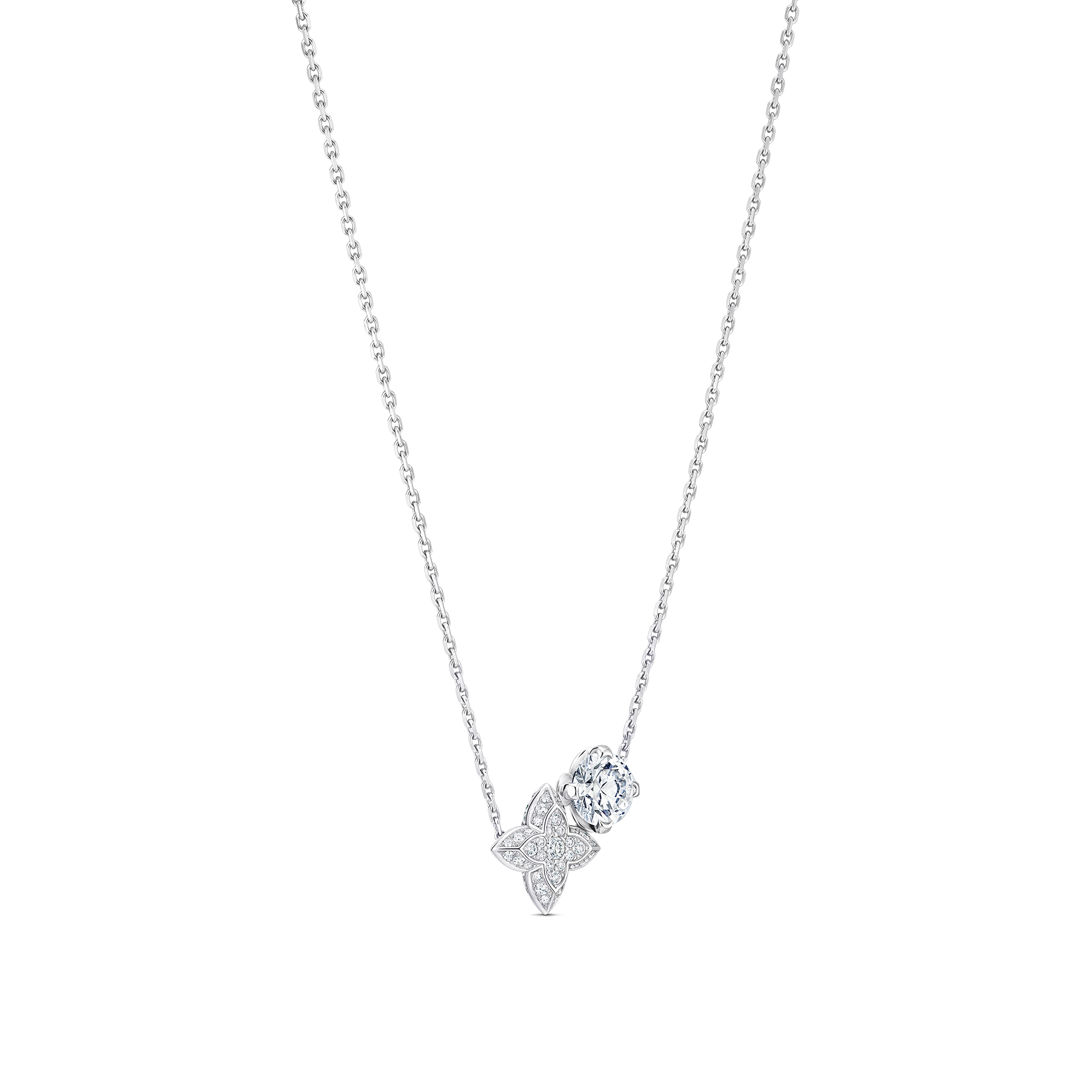  카테고리 목걸이 & 펜던트 LV 다이아몬드 더블 펜던트, 라운드 브릴리언트 컷 | 루이비통 공식 온라인 스토어® (크게 보기)