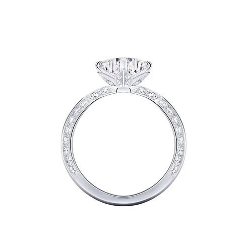 LV 다이아몬드 (LV Diamonds) 파베 솔리테르, LV 모노그램 스타 (LV Monogram Star) 컷 내부 뷰