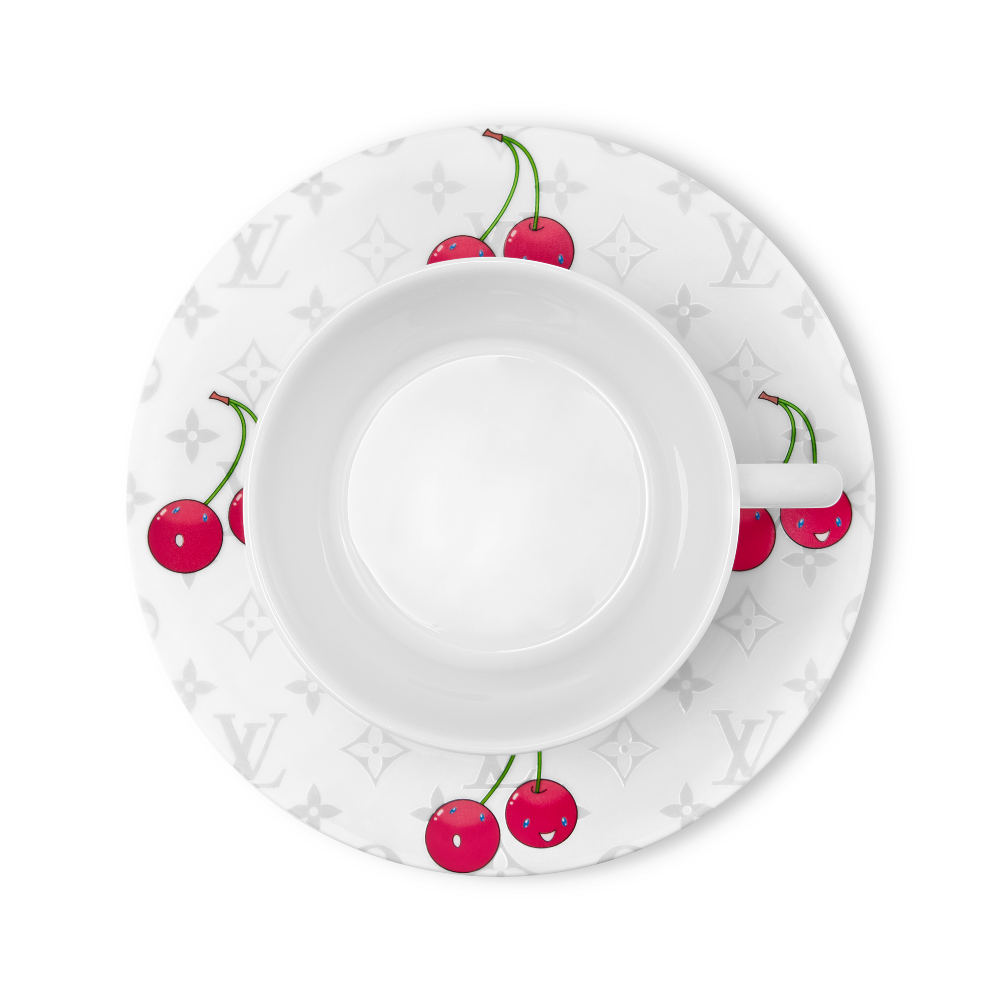 Monogram Cerises 홈 & 아트 오브 다이닝 아트 오브 다이닝 LV x TM 티컵 앤드 소서 2개 세트 | 루이비통 공식 온라인 스토어® (크게 보기)