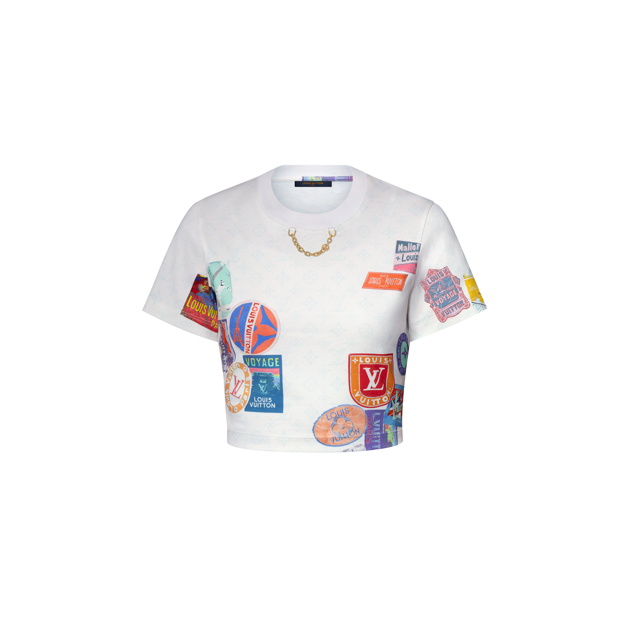  의류 티셔츠 & 블라우스 마히나 패치 프린트 크롭 톱 | 루이비통 공식 온라인 스토어® (크게 보기)