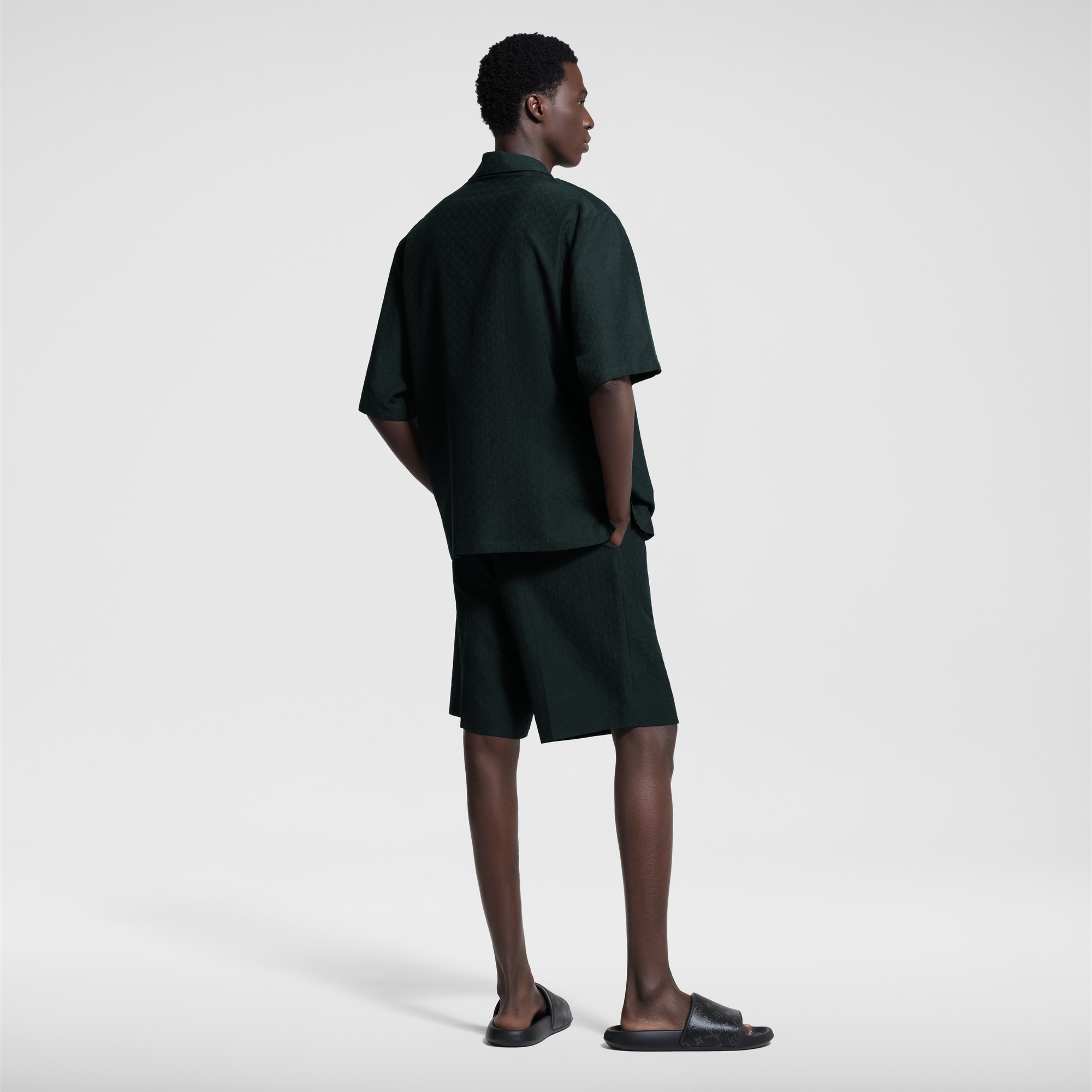  의류 팬츠 미니 모노그램 실크 코튼 블렌드 테일러드 쇼츠 | 루이비통 공식 온라인 스토어® (크게 보기)