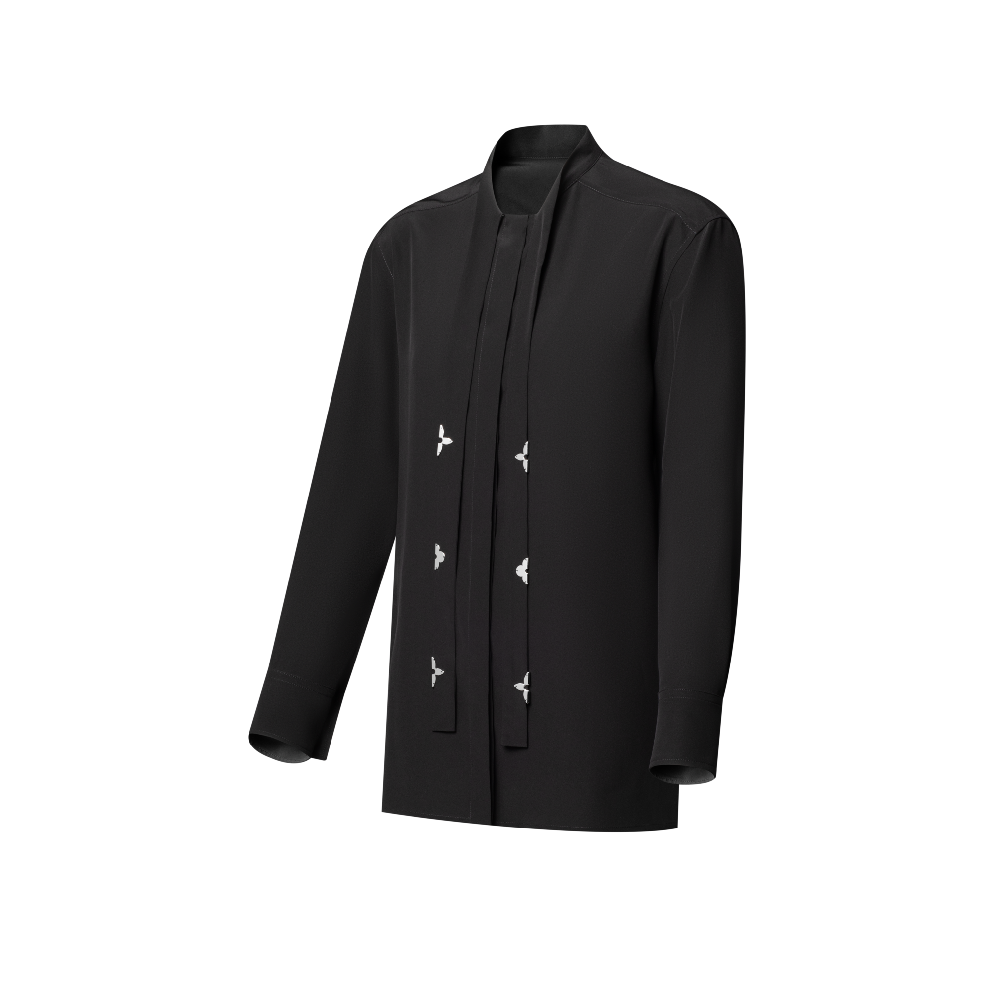  의류 티셔츠 & 블라우스 모노그램 액센트 라발리에르 블라우스 | 루이비통 공식 온라인 스토어® (크게 보기)