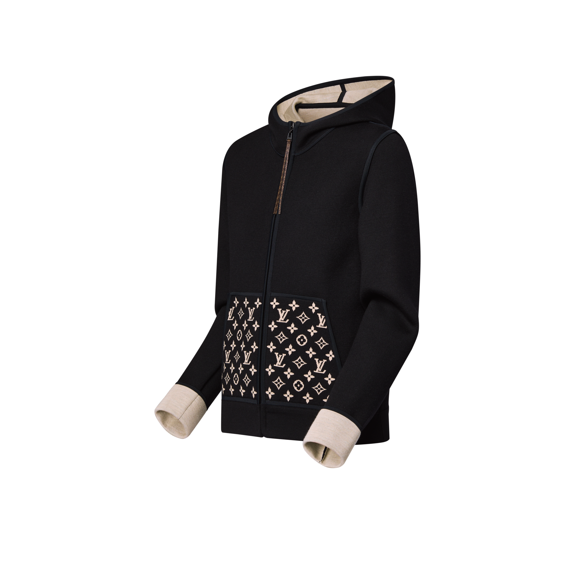  의류 니트웨어 모노그램 액센트 집업 후디 | 루이비통 공식 온라인 스토어® (크게 보기)