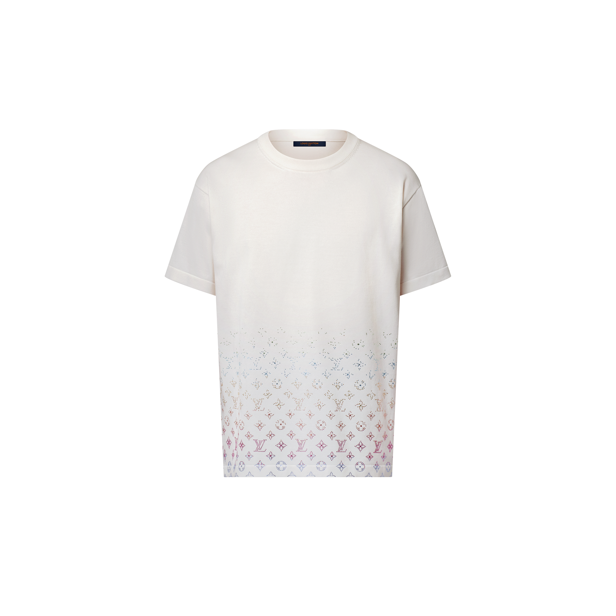  의류 니트 & 스웨트 셔츠 모노그램 그라디언트 엠벨리시드 쇼트 슬리브드 크루넥 | 루이비통 공식 온라인 스토어® (크게 보기)