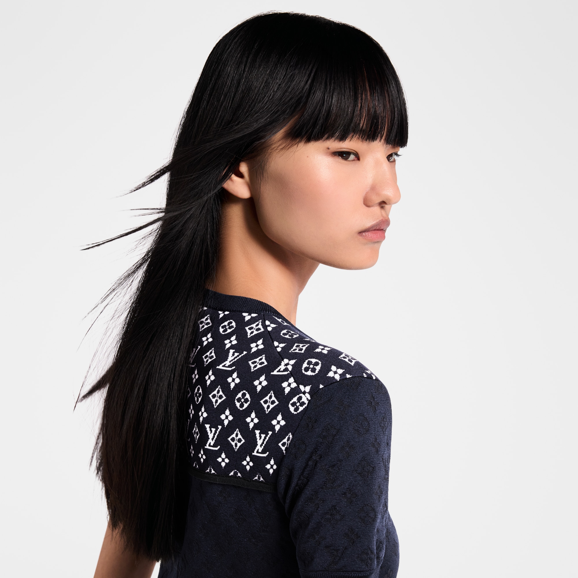 의류 티셔츠 & 블라우스 모노그램 자카드 니트 톱 | 루이비통 공식 온라인 스토어® (크게 보기)