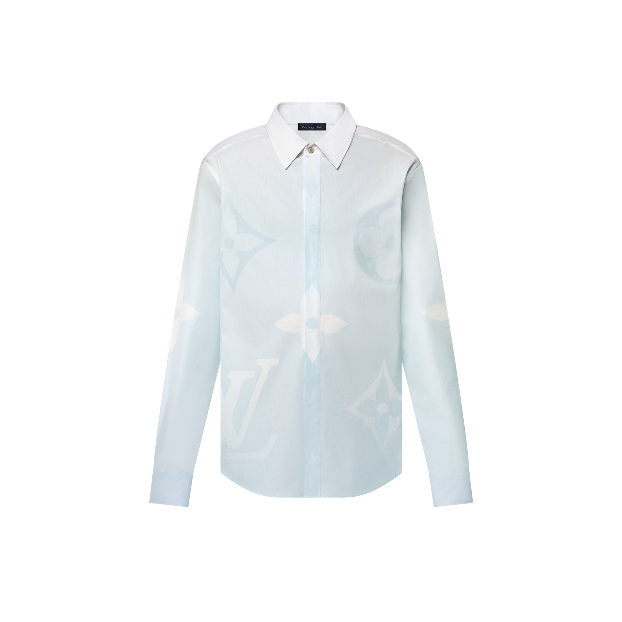  의류 셔츠 모노그램 프린티드 롱 슬리브드 코튼 포플린 셔츠 | 루이비통 공식 온라인 스토어® (크게 보기)