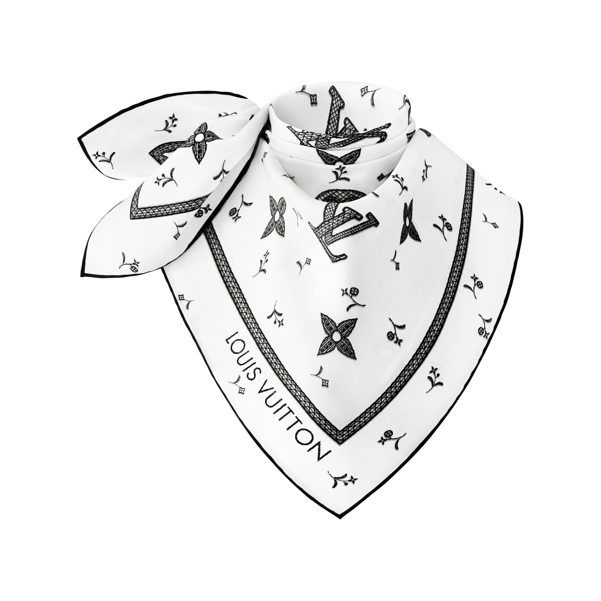 S00 액세서리 실크 스퀘어 & 방도 모노그램 로맨스 스퀘어 70 | 루이비통 공식 온라인 스토어® (크게 보기)
