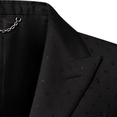의류 의류 전체 보기 Monogram Satin Single-Breasted Pont Neuf Jacket | 루이비통 공식 온라인 스토어® (크게 보기)